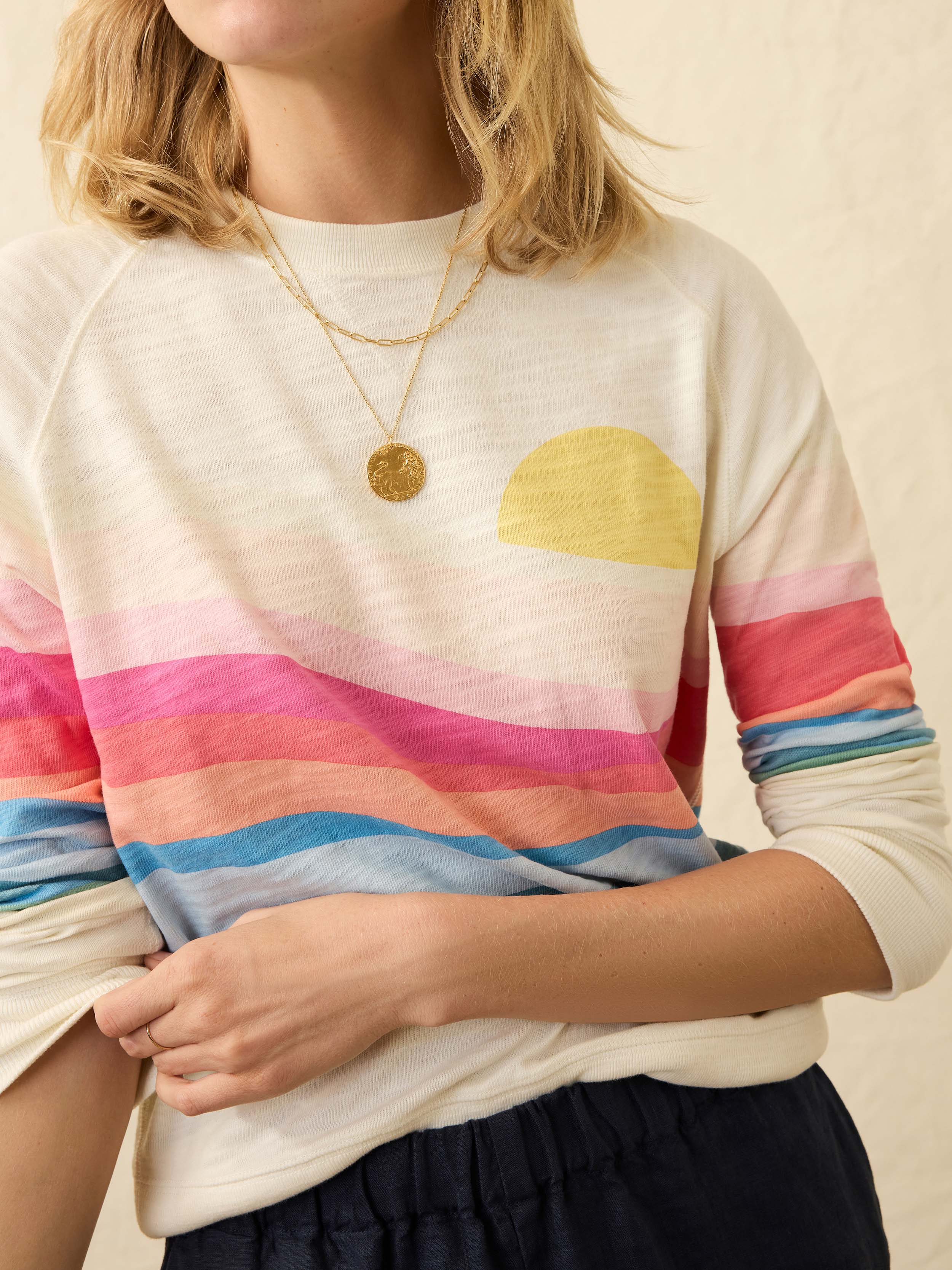 Sunwashed Organic Crewneck - Sun Spritz Soleil | Faherty Brand