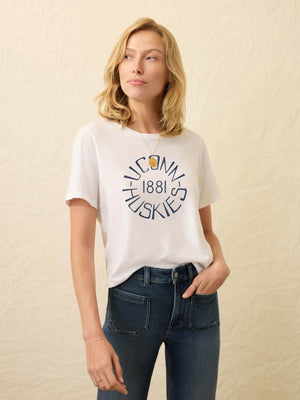 University of Connecticut Sunwashed Essential Tee - White
