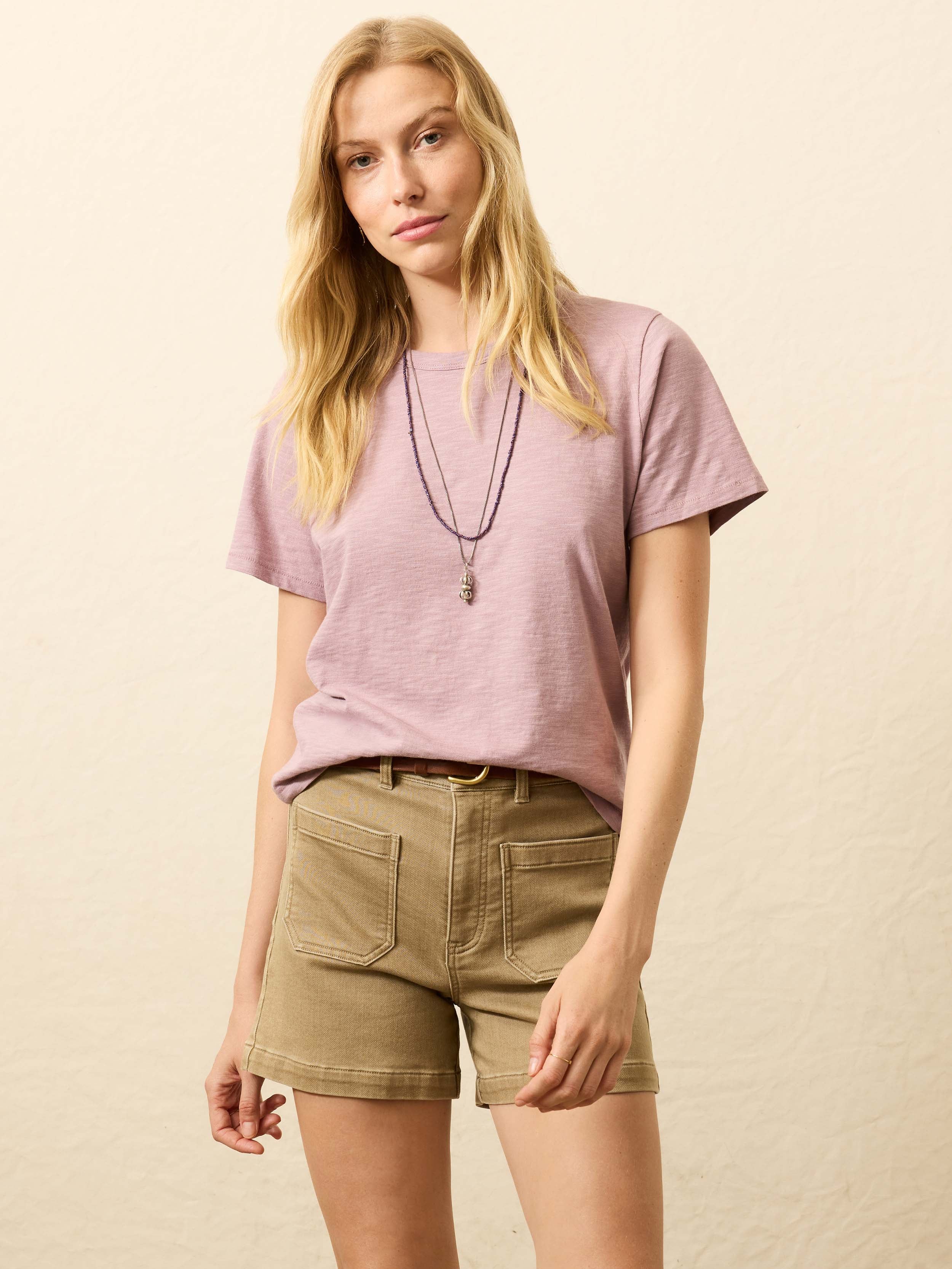 Sunwashed Regenerative Tee - Twilight Plum | Faherty Brand