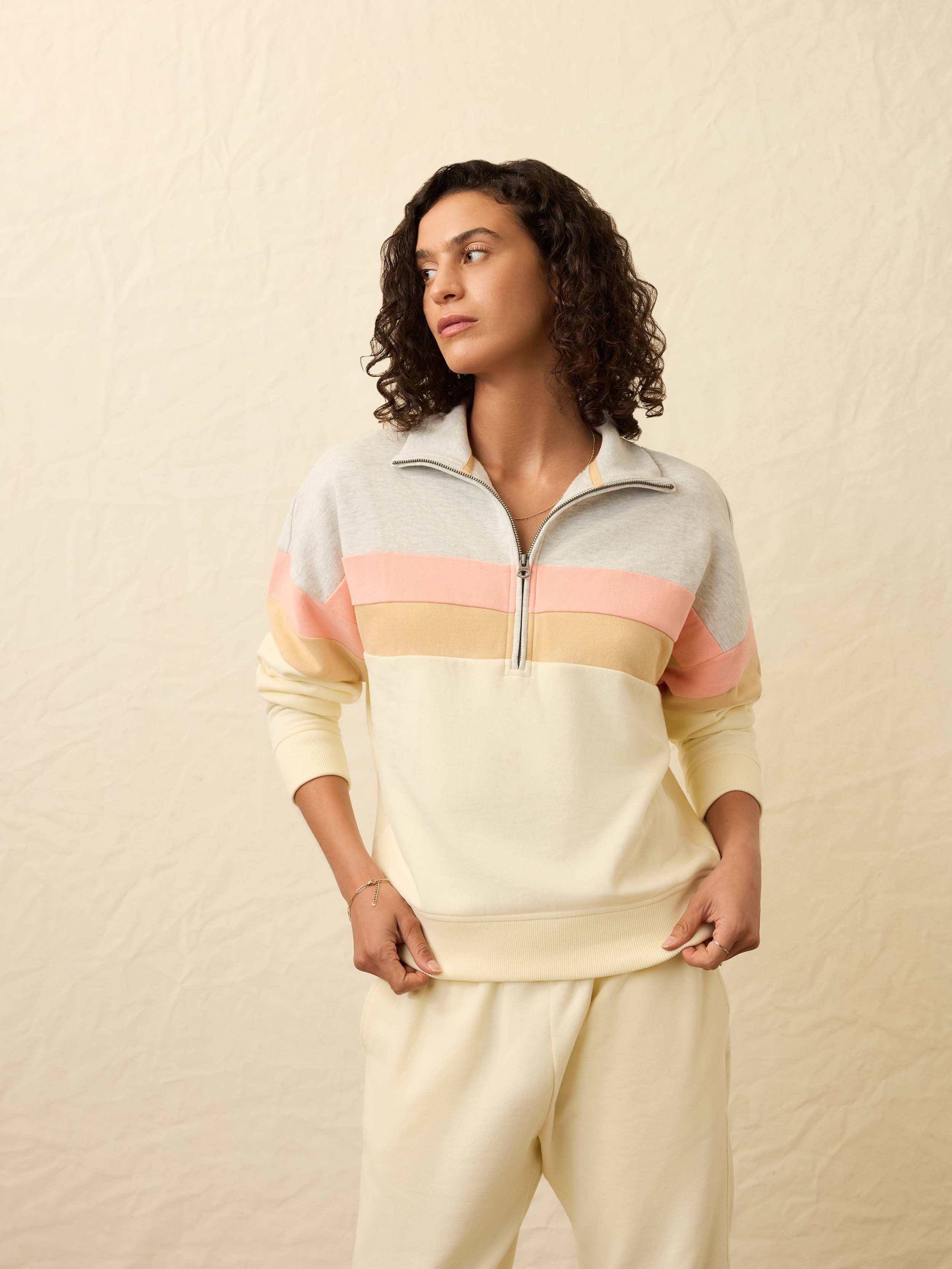 High Standard Fleece Quarter Zip - Golden Horizon | Faherty Brand