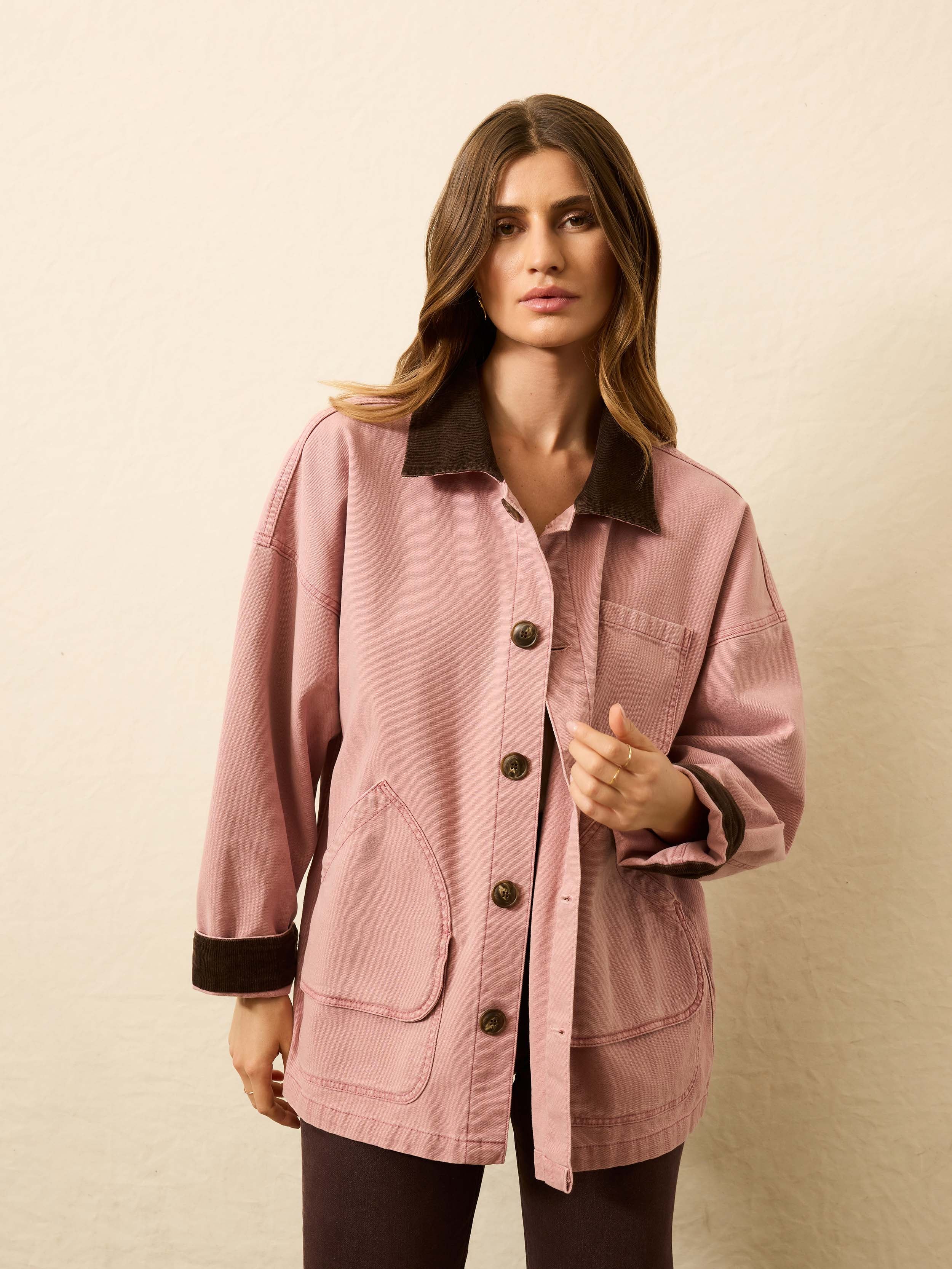 Sunwashed Canvas Barn Jacket - Nostalgia Rose | Faherty Brand