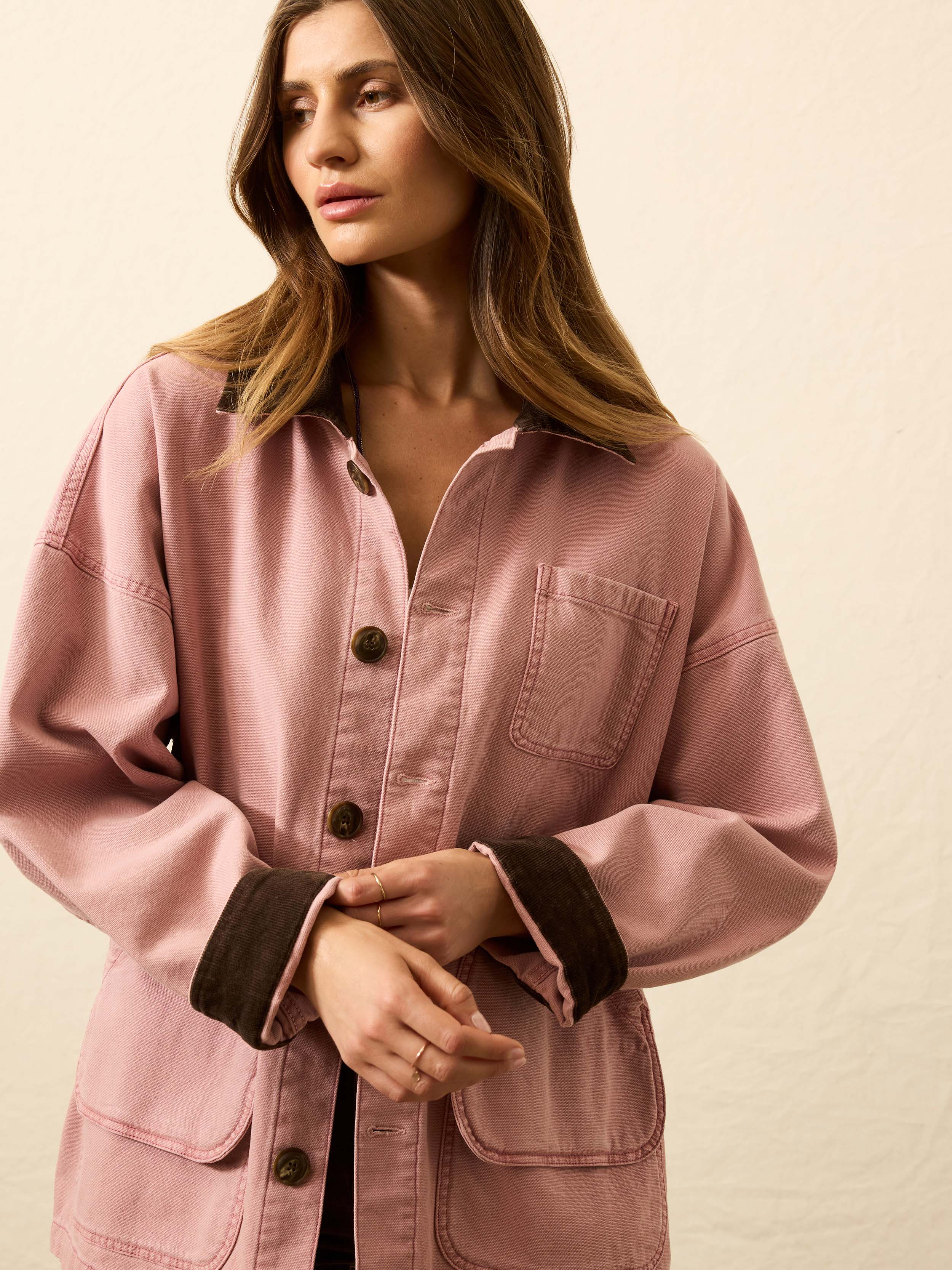 Sunwashed Canvas Barn Jacket - Nostalgia Rose | Faherty Brand