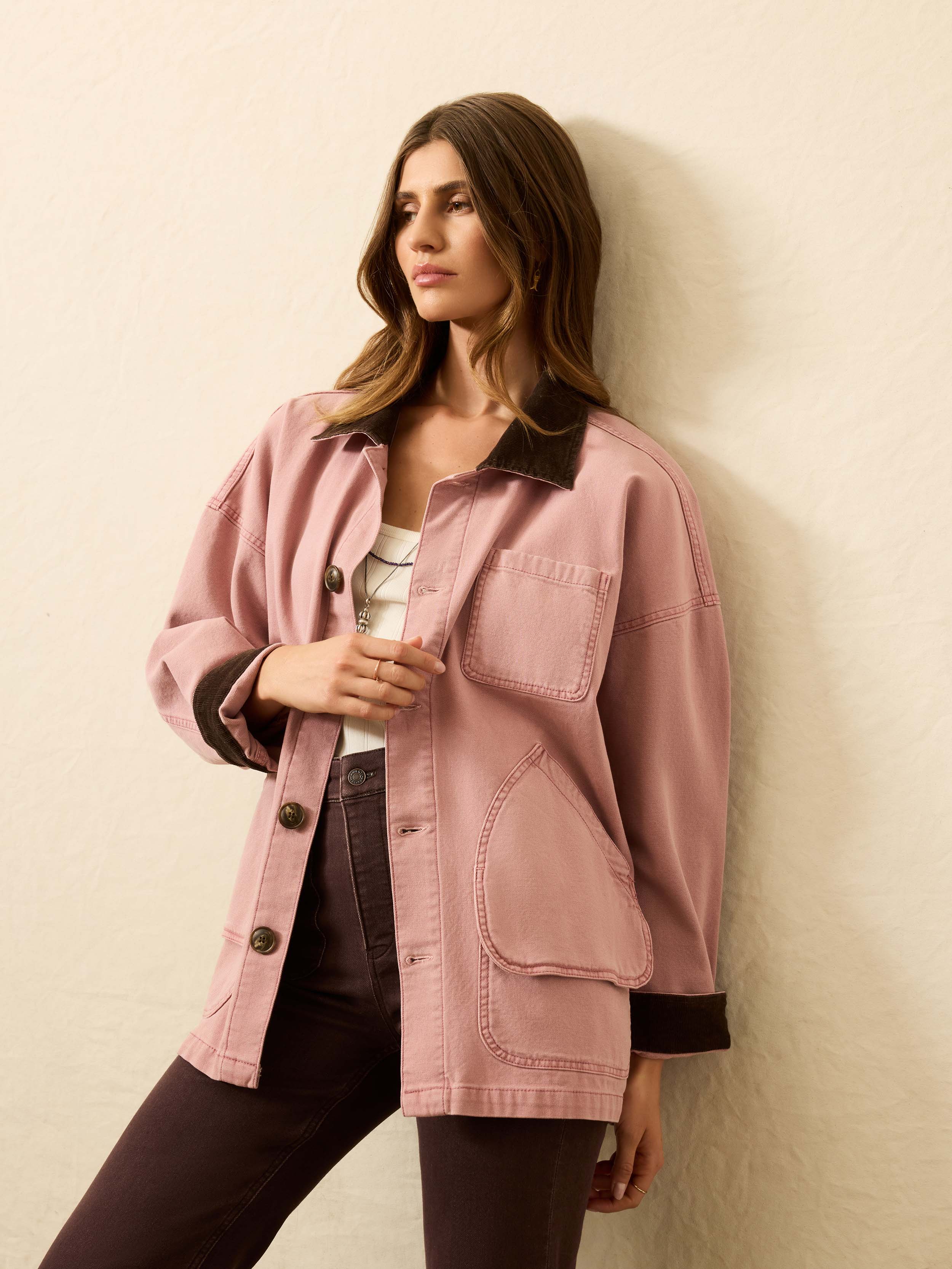 Sunwashed Canvas Barn Jacket - Nostalgia Rose | Faherty Brand