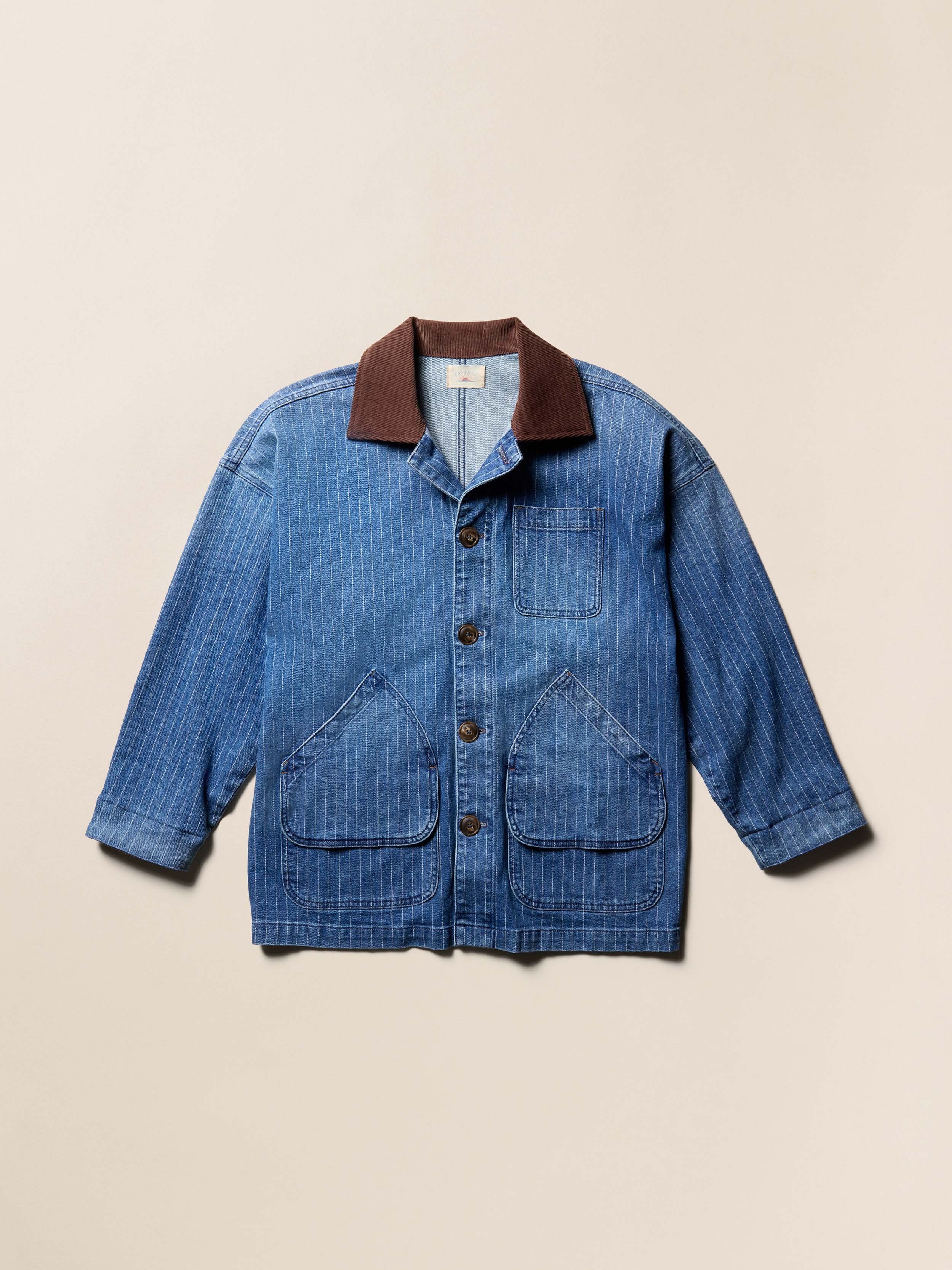 Sunwashed Denim Barn Jacket - Dusk Stripe Wash | Faherty Brand