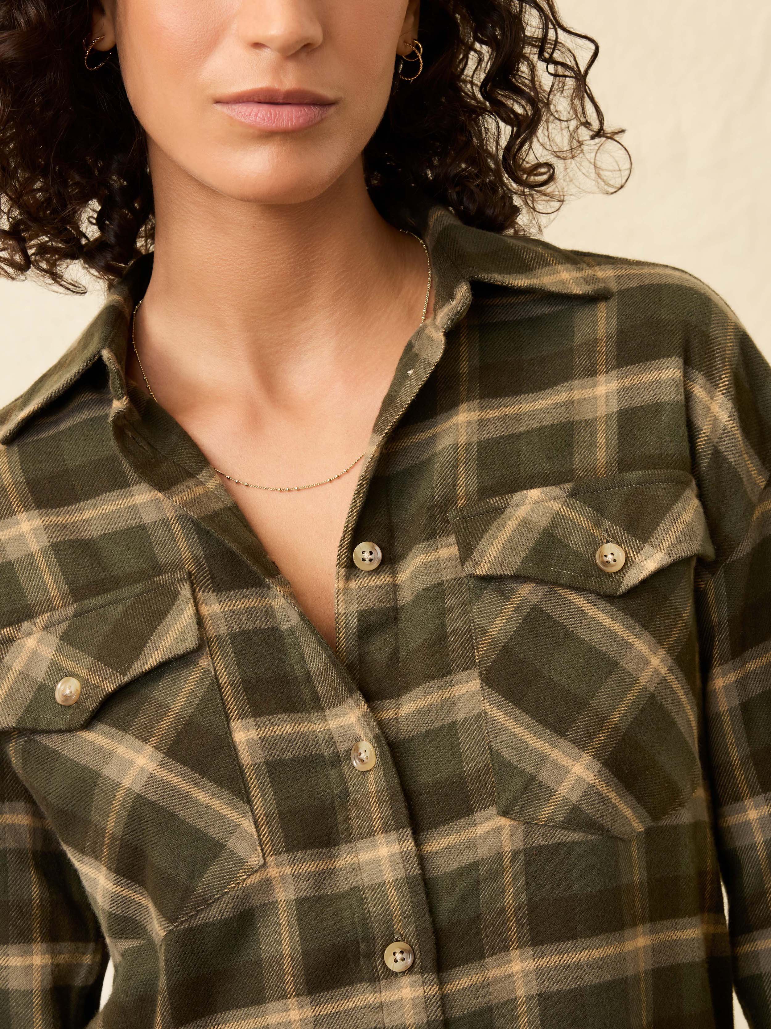 The Heirloom Portuguese Flannel Overshirt - Garret Verde Plaid | Faherty Brand