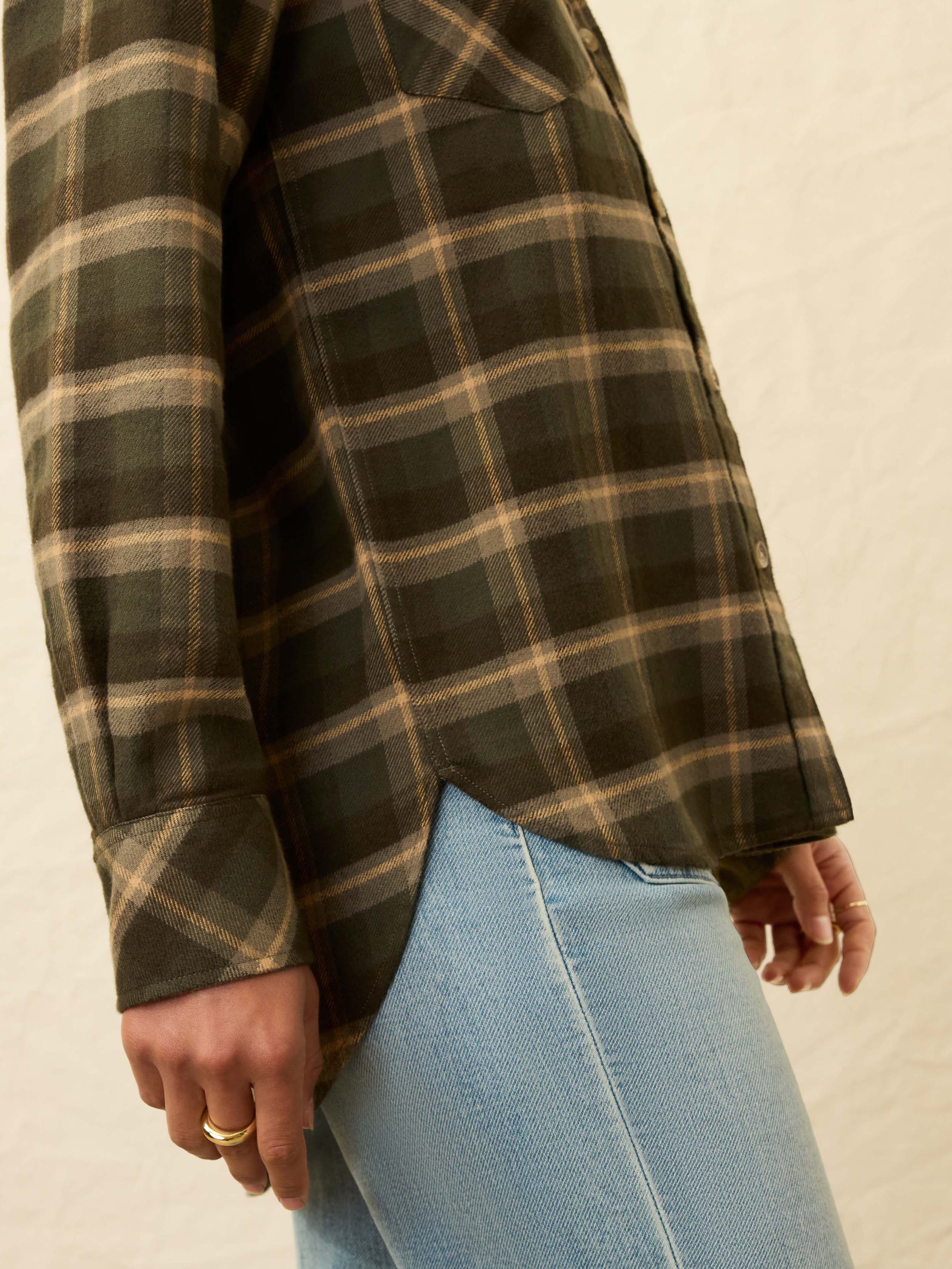 The Heirloom Portuguese Flannel Overshirt - Garret Verde Plaid | Faherty Brand