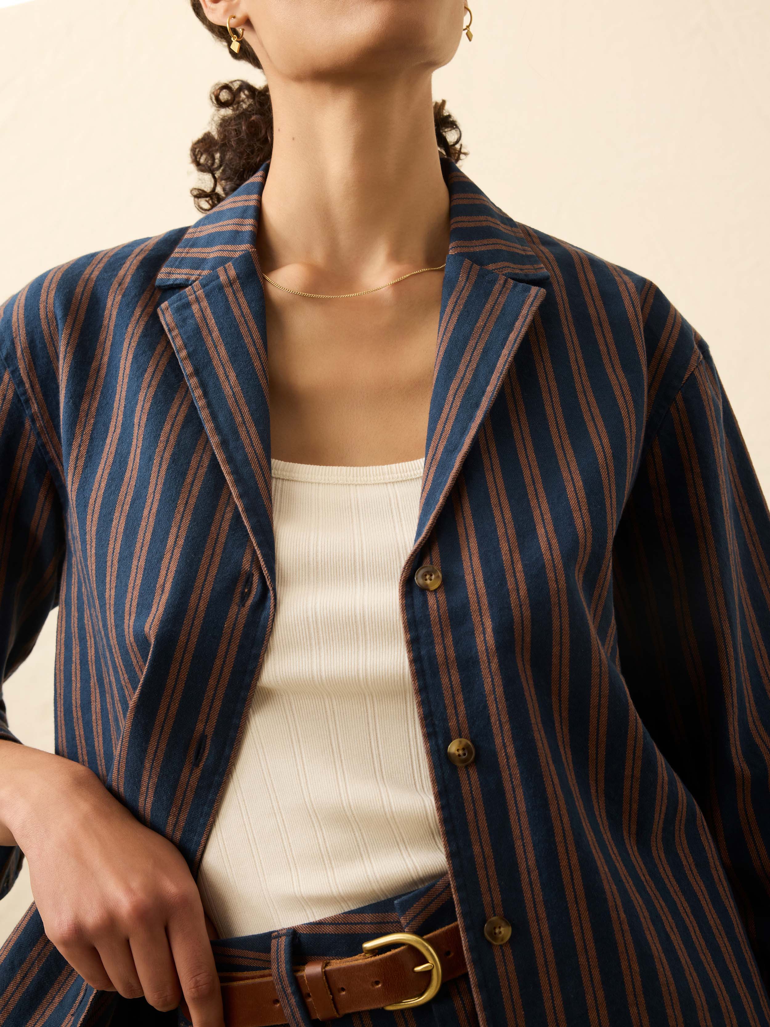 Twill Tide Camp Shirt - Midnight Shore Stripe | Faherty Brand