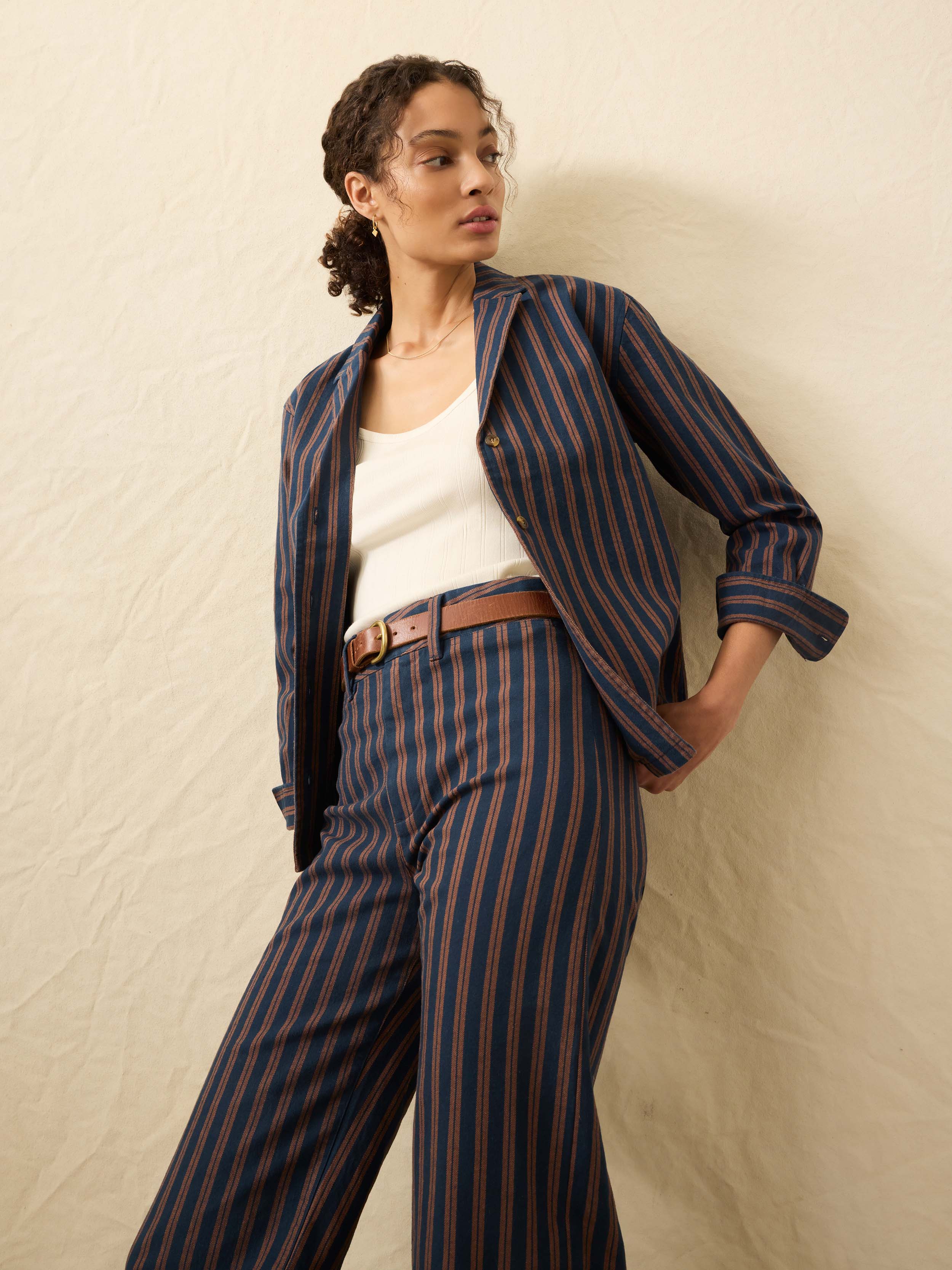 Twill Tide Camp Shirt - Midnight Shore Stripe | Faherty Brand