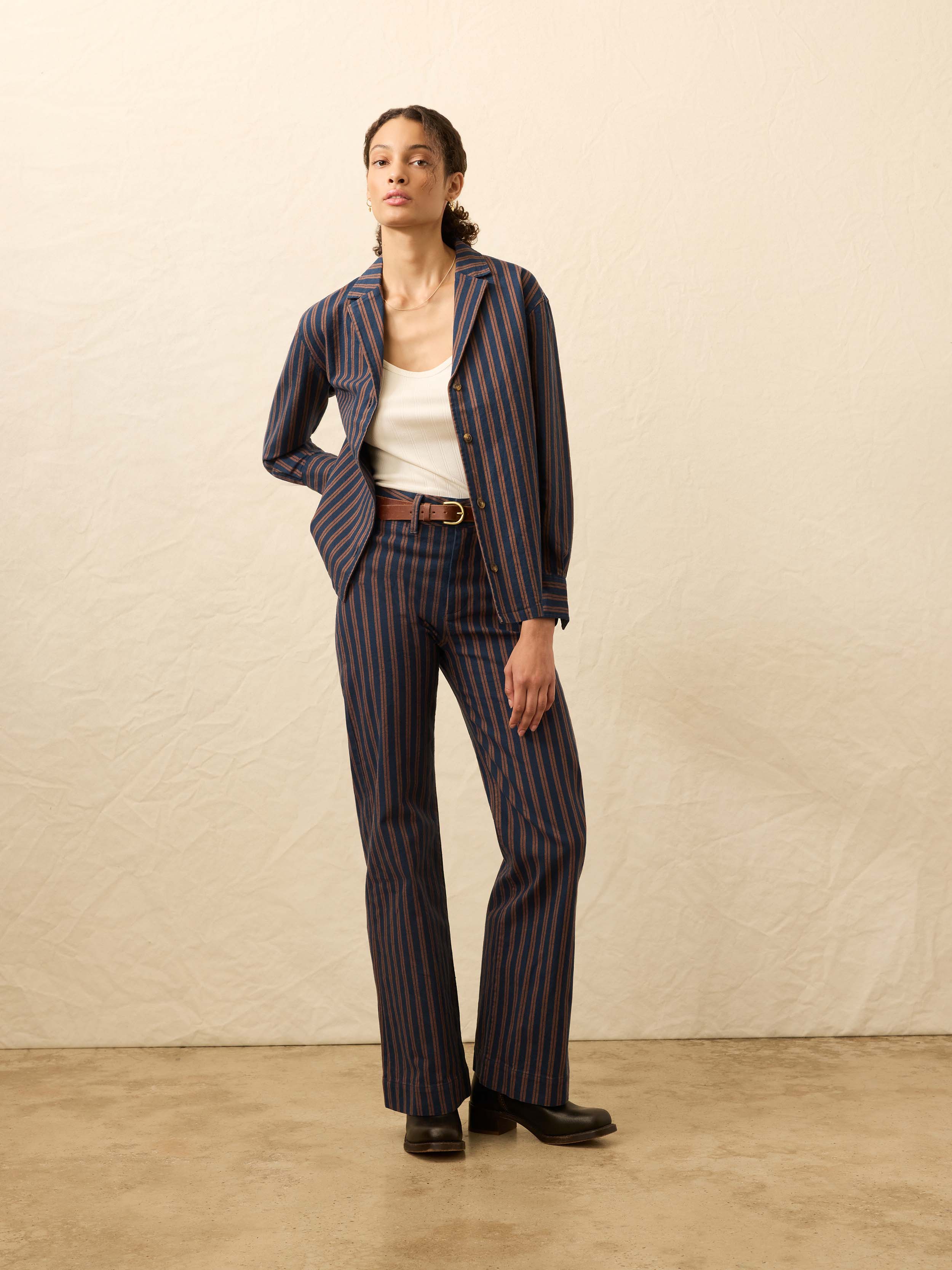 Twill Tide Camp Shirt - Midnight Shore Stripe | Faherty Brand