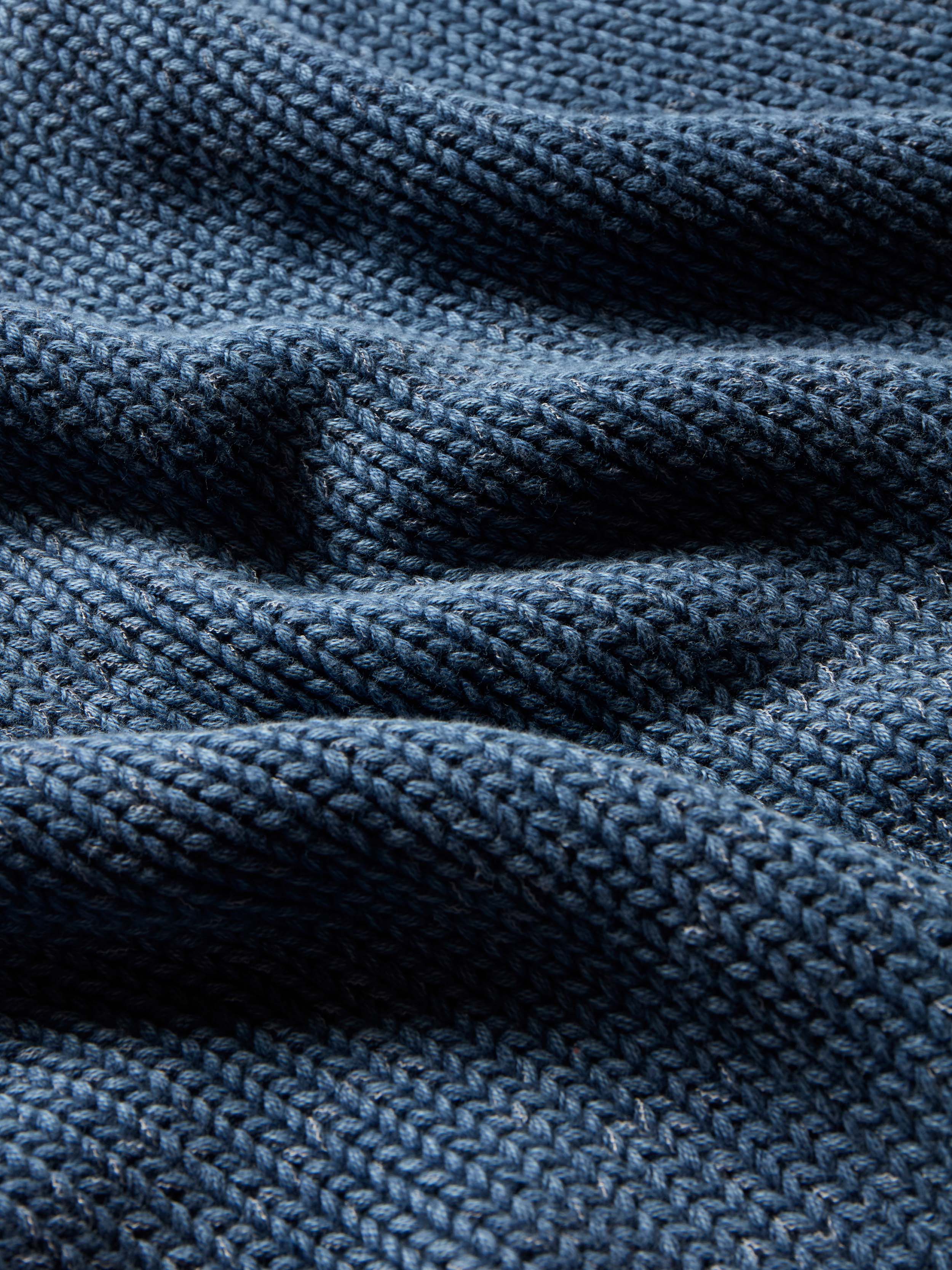Sunwashed Cotton Roll Neck Sweater - Blue | Faherty Brand