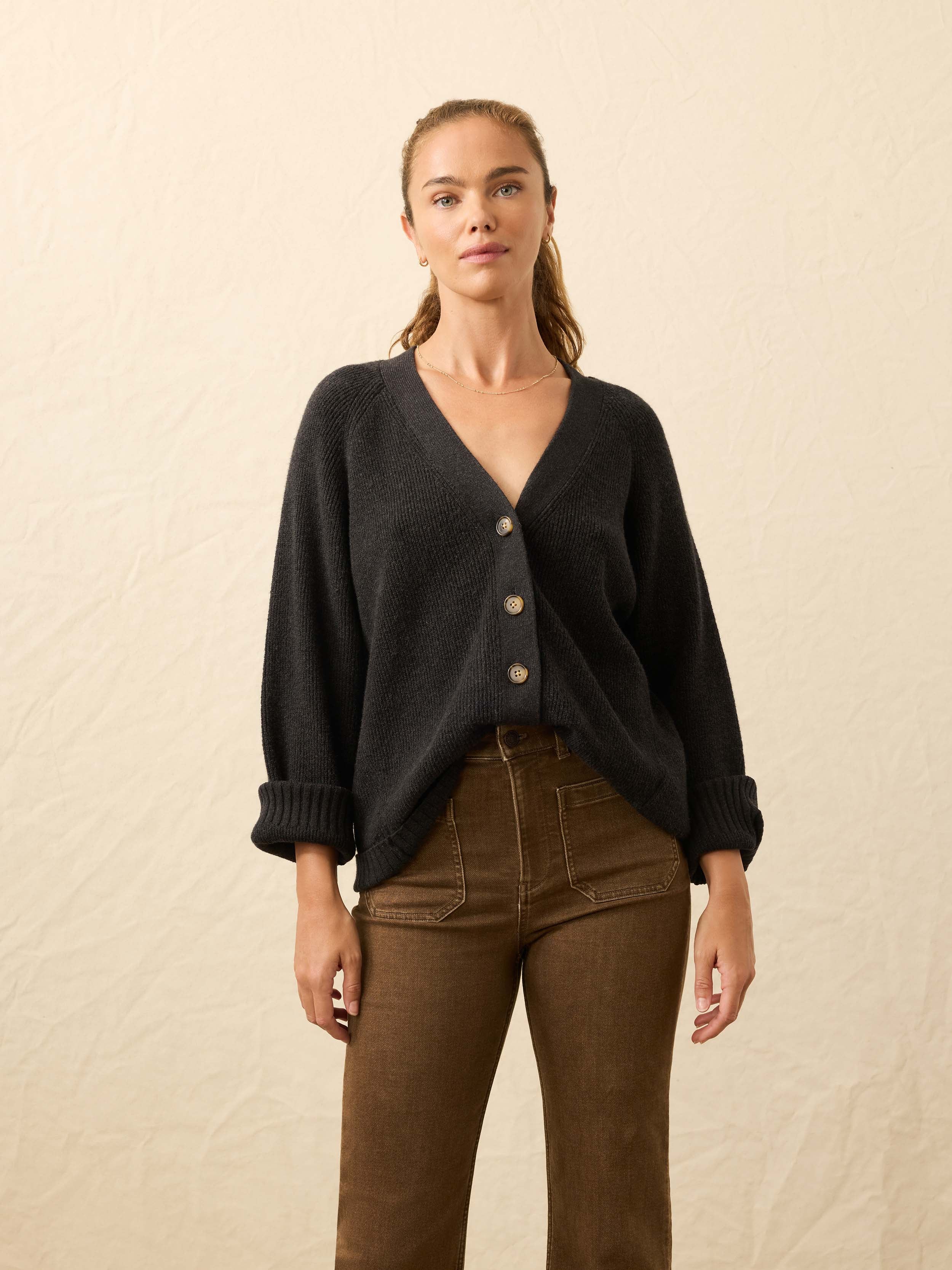 Jackson Cardigan - Charcoal Heather | Faherty Brand