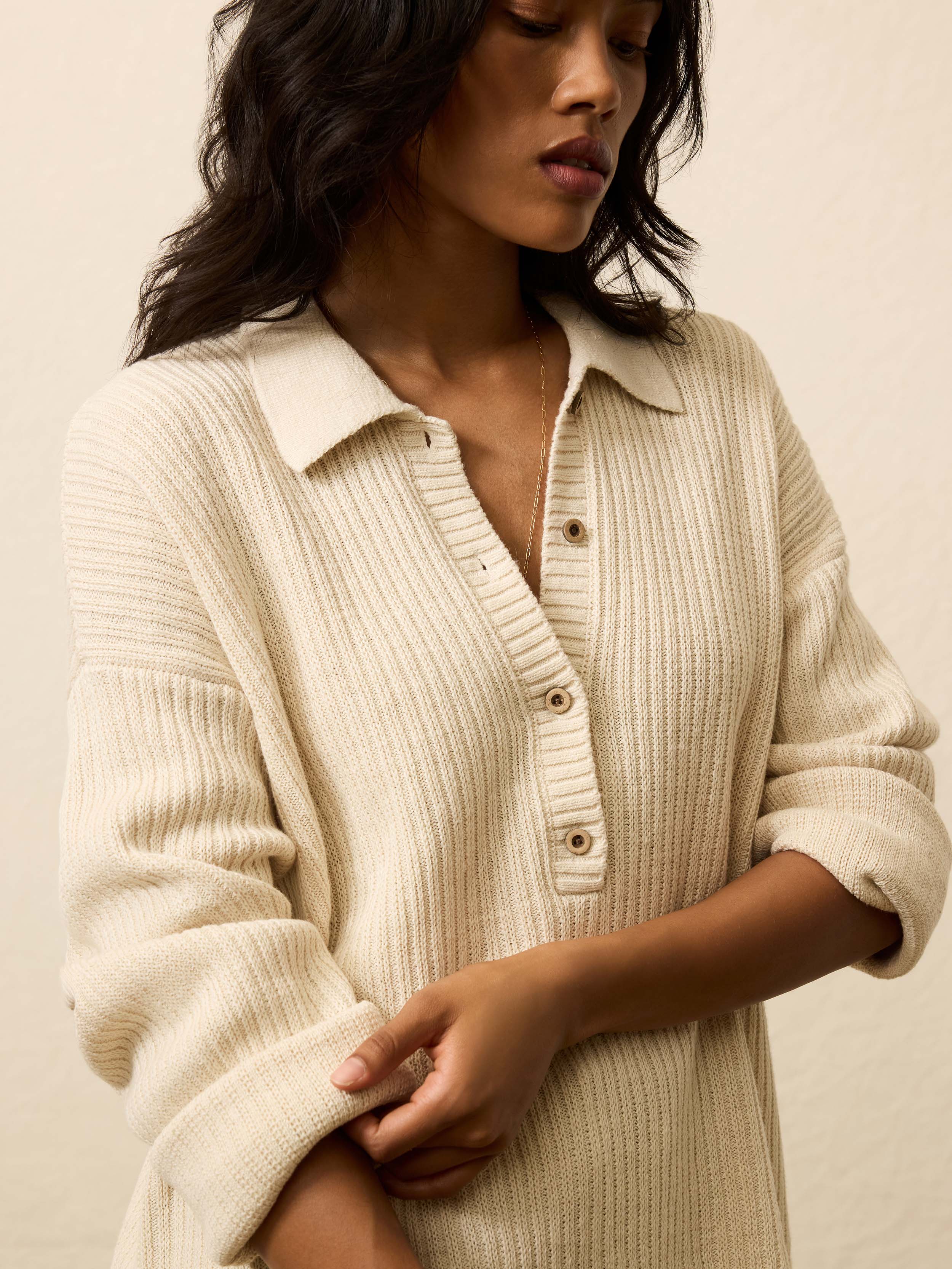 Miramar Linen Relaxed Polo - Summer Sand | Faherty Brand