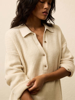 Miramar Linen Relaxed Polo - Summer Sand