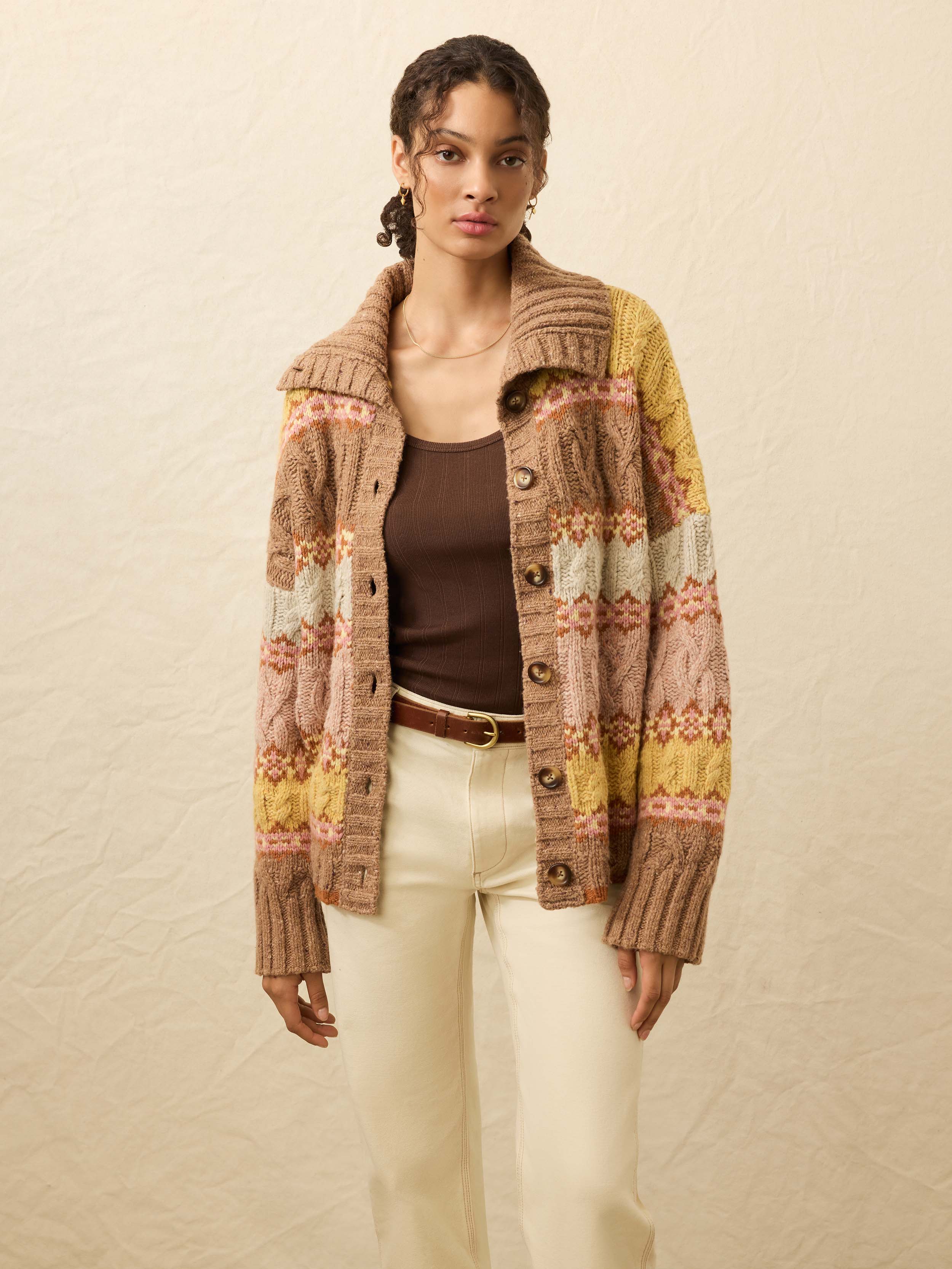 Highland Fairisle Cardigan - Lakeside Fairisle Haze | Faherty Brand
