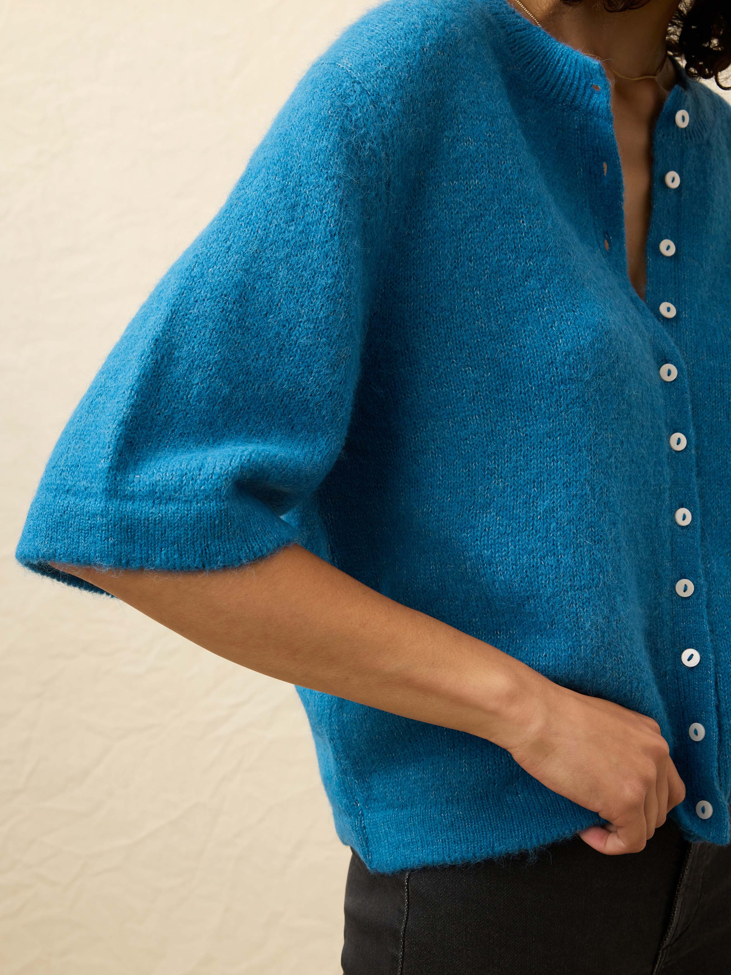 Apres Alpaca Cardigan - Blue Lights | Faherty Brand