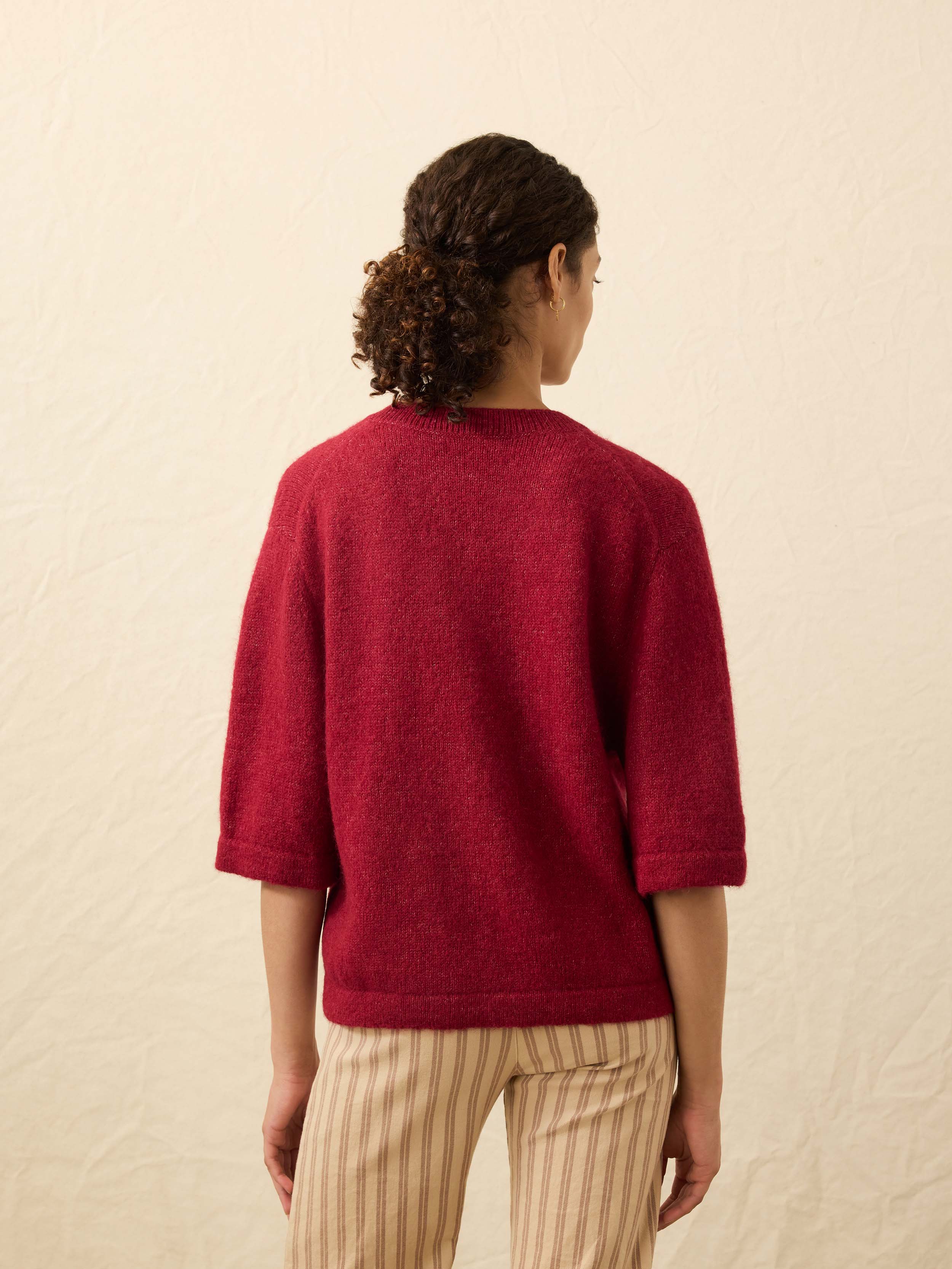 Apres Alpaca Cardigan - Wine Rust | Faherty Brand