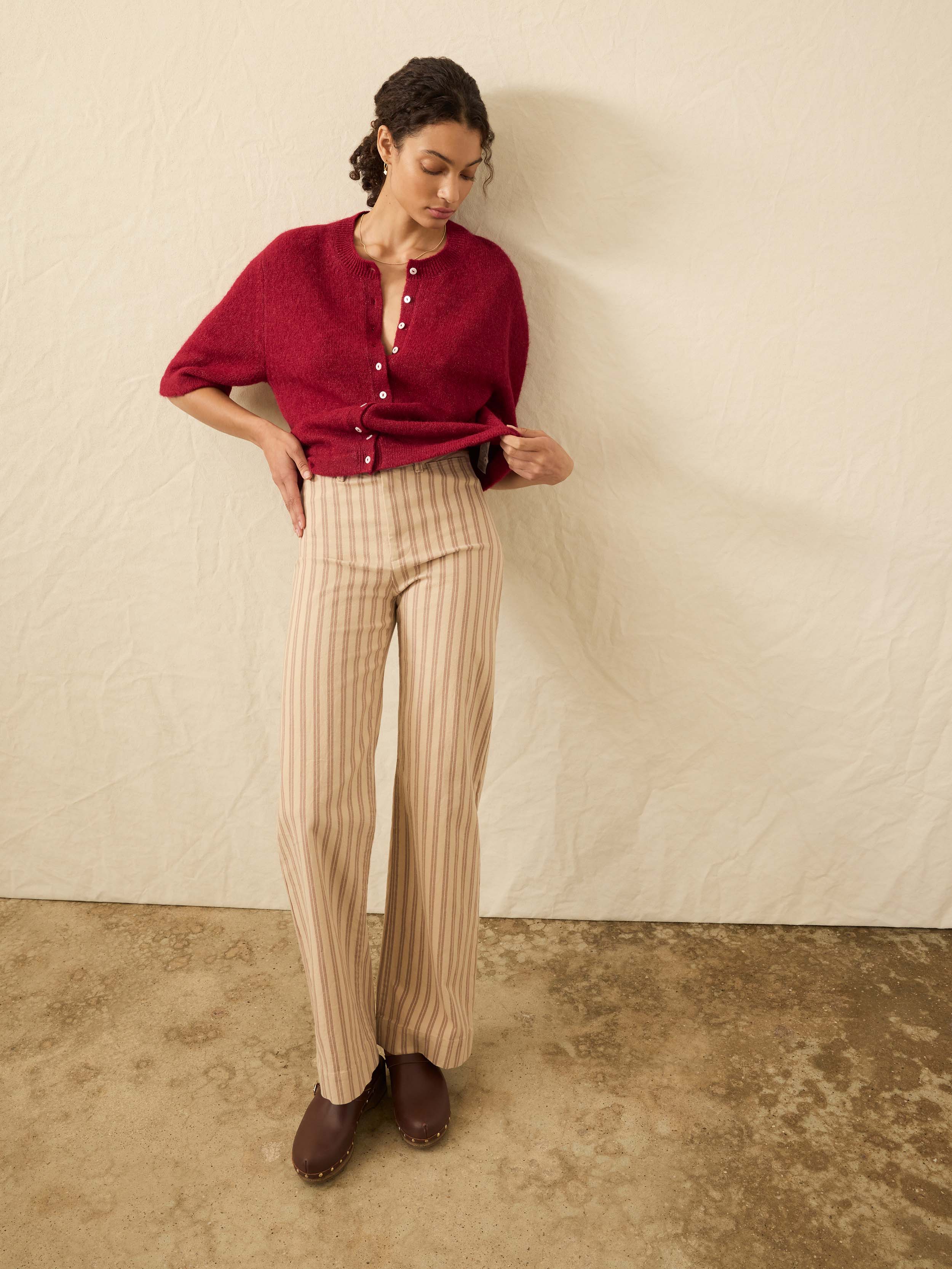 Apres Alpaca Cardigan - Wine Rust | Faherty Brand