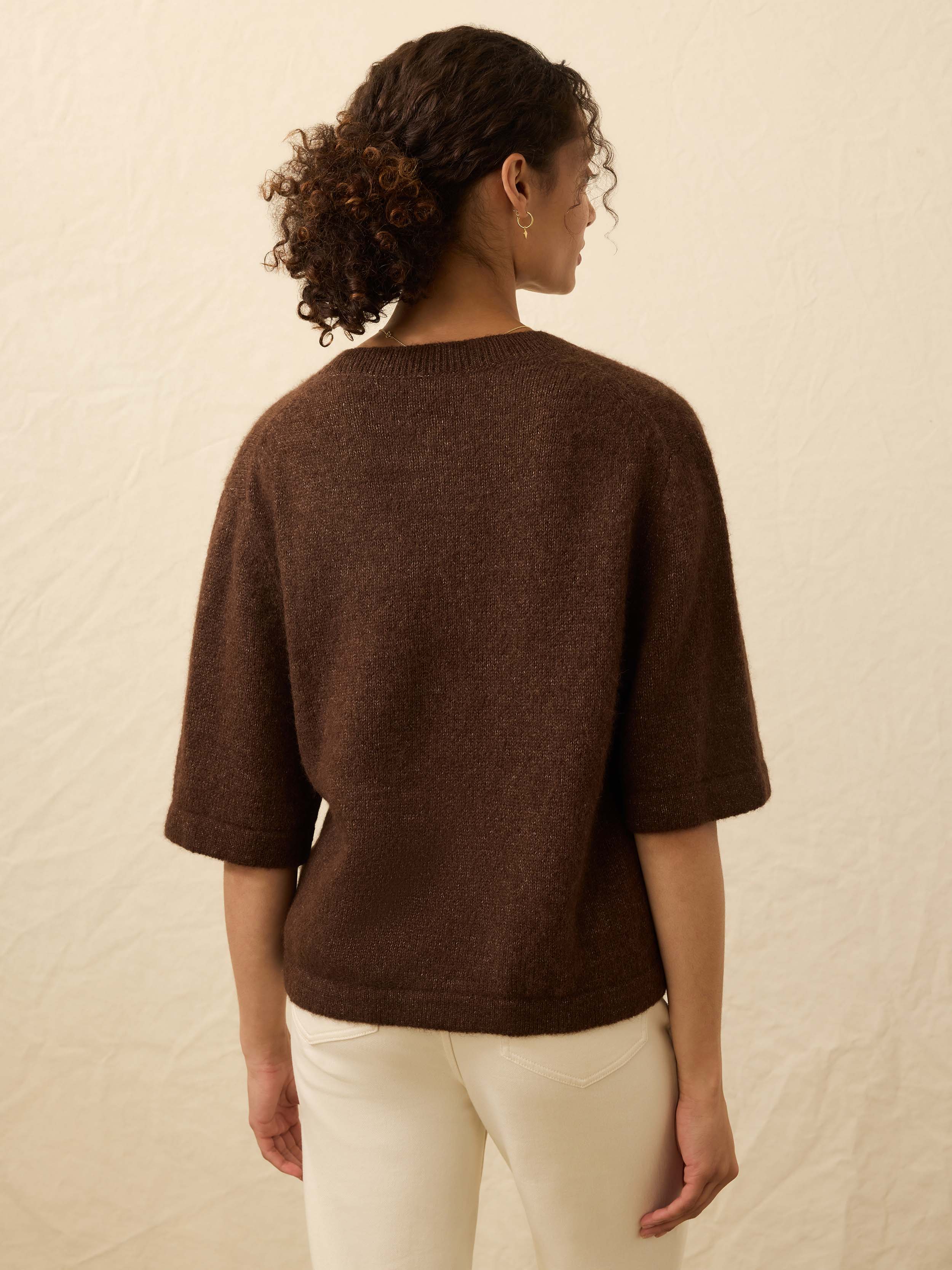 Apres Alpaca Cardigan - Walnut Brown | Faherty Brand