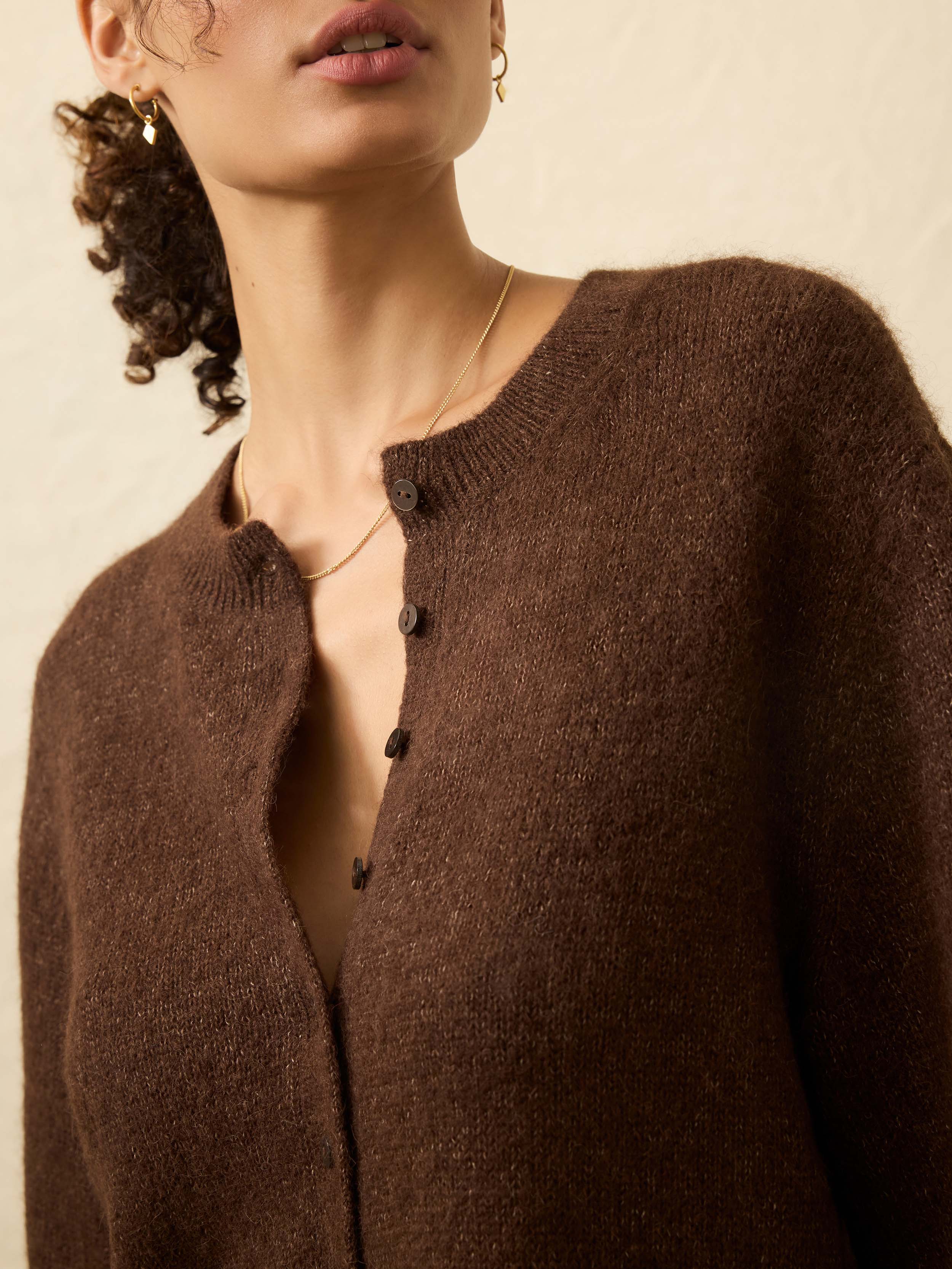 Apres Alpaca Cardigan - Walnut Brown | Faherty Brand
