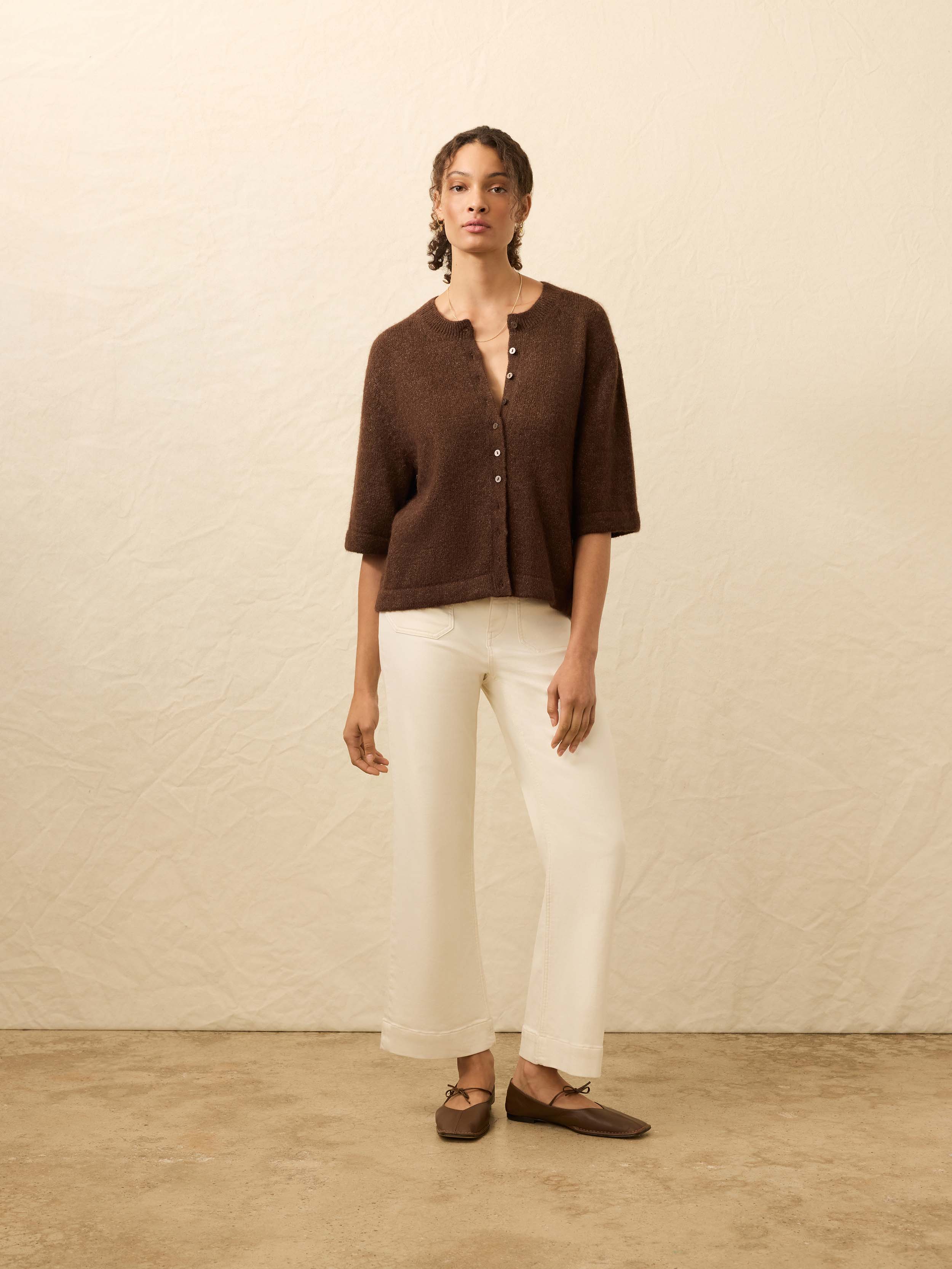 Apres Alpaca Cardigan - Walnut Brown | Faherty Brand