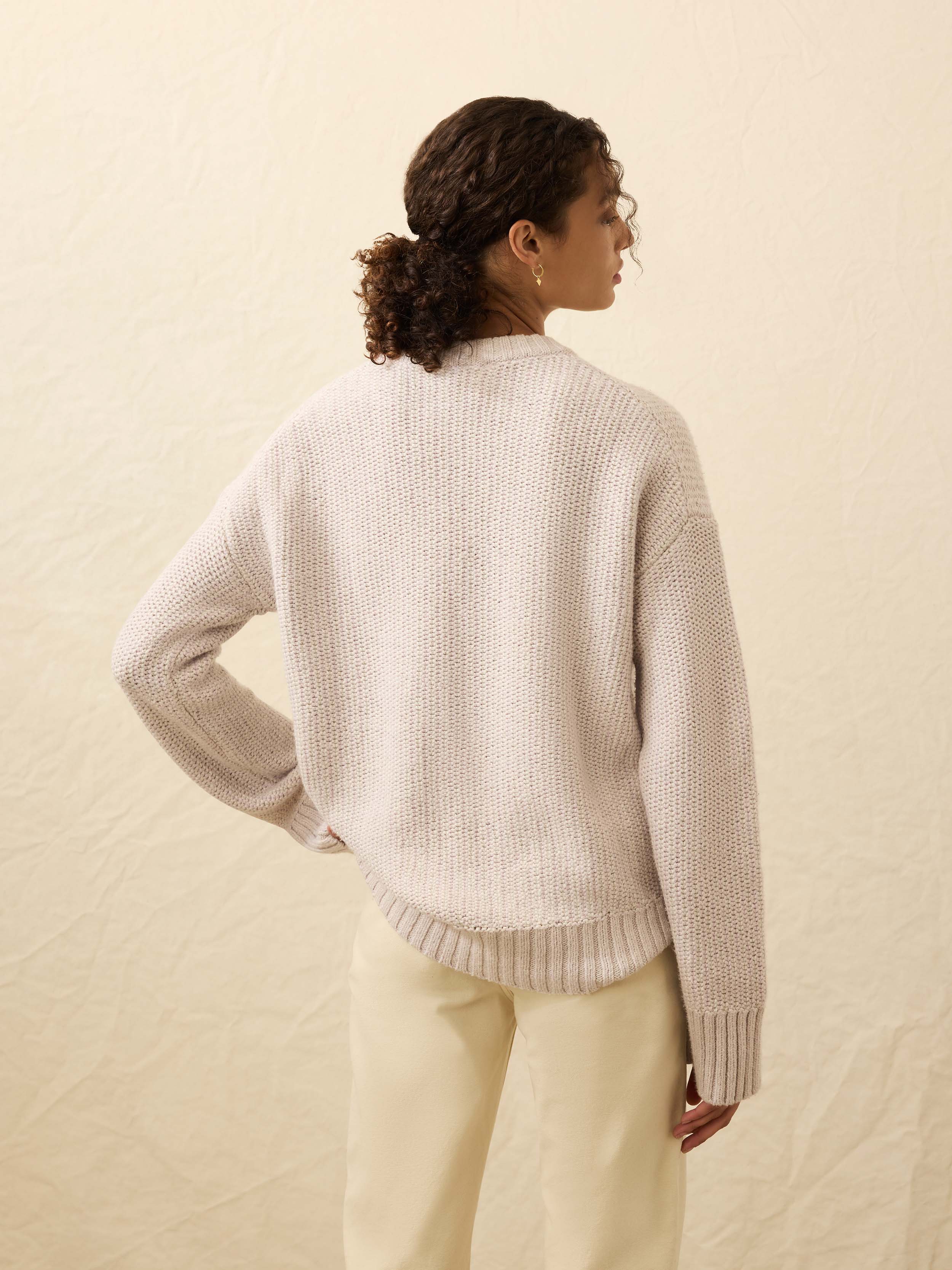 Heirloom Cotton  Relaxed Crew - Seafog Stripe | Faherty Brand