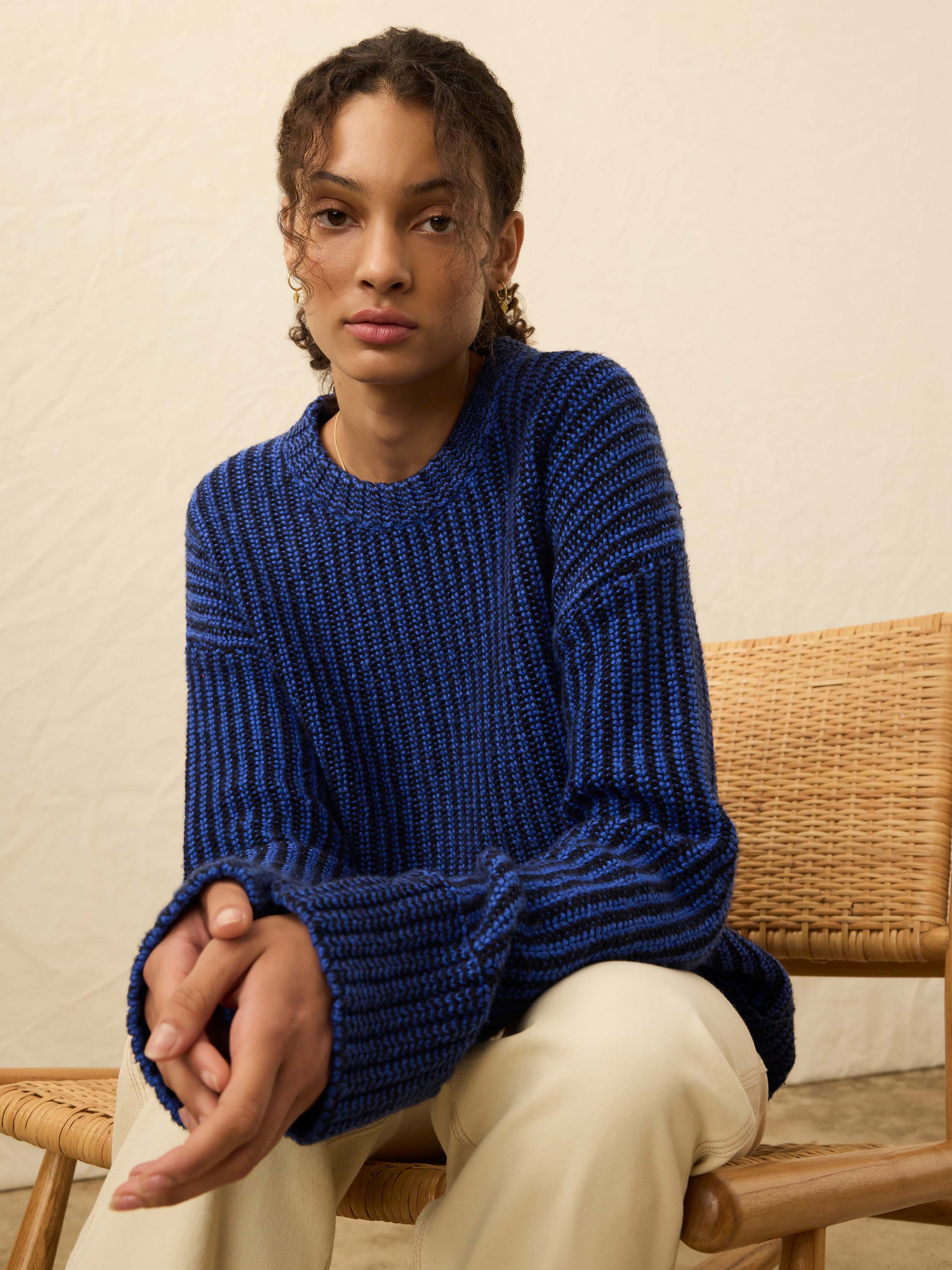 Heirloom Cotton  Relaxed Crew - Snorkel Stripe | Faherty Brand