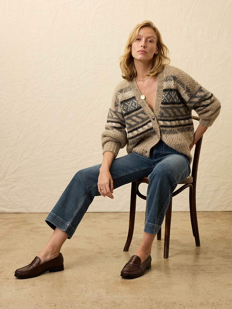 Snow Ridge Fairisle Cardigan - Cabin Heather | Faherty Brand