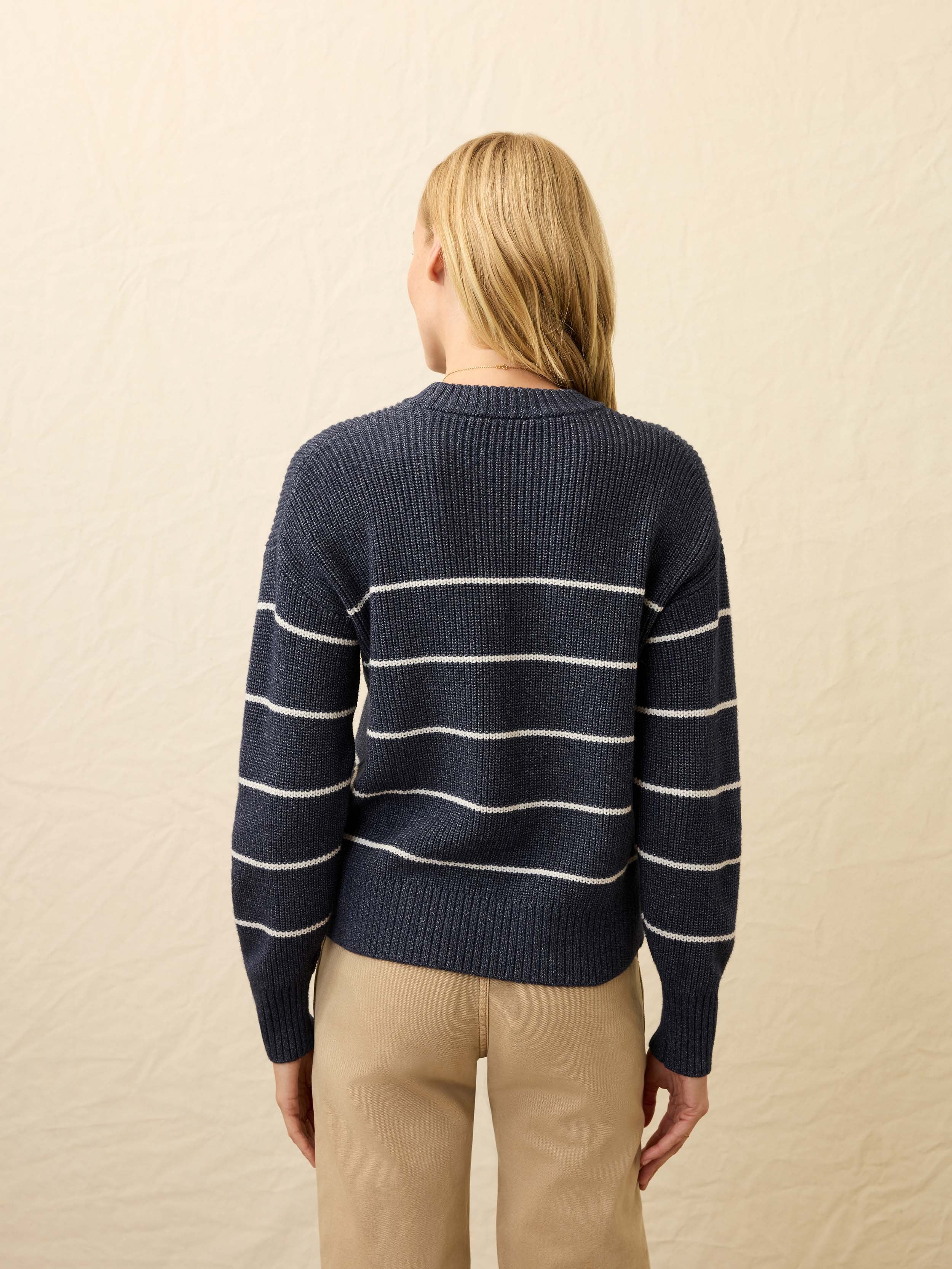 Sunwashed Fisherman Sweater - Water Mill Stripe | Faherty Brand