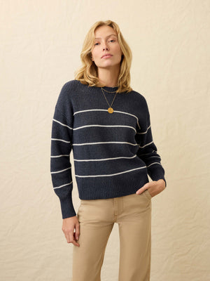 Sunwashed Fisherman Sweater - Water Mill Stripe