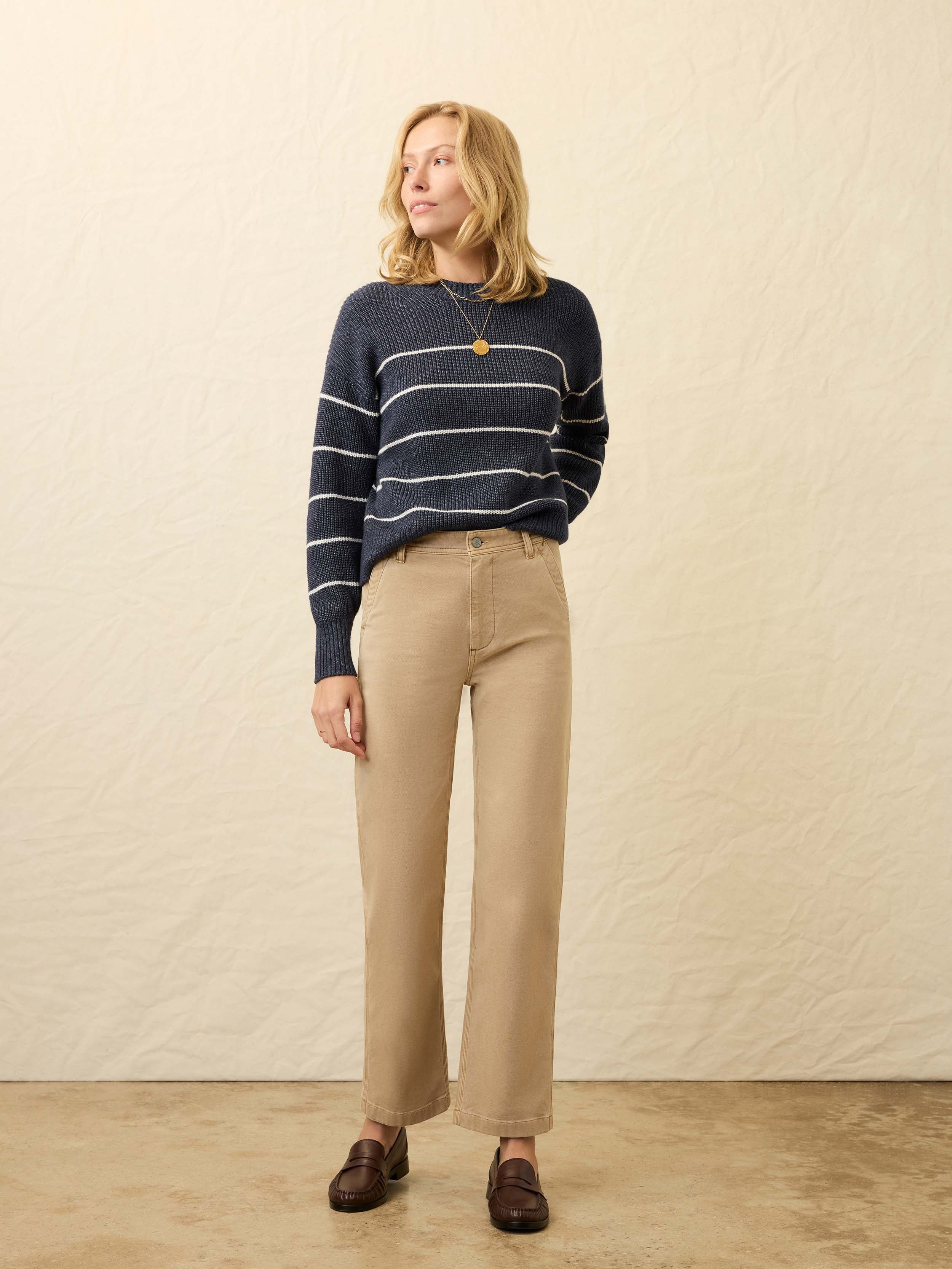 Sunwashed Fisherman Sweater - Water Mill Stripe | Faherty Brand