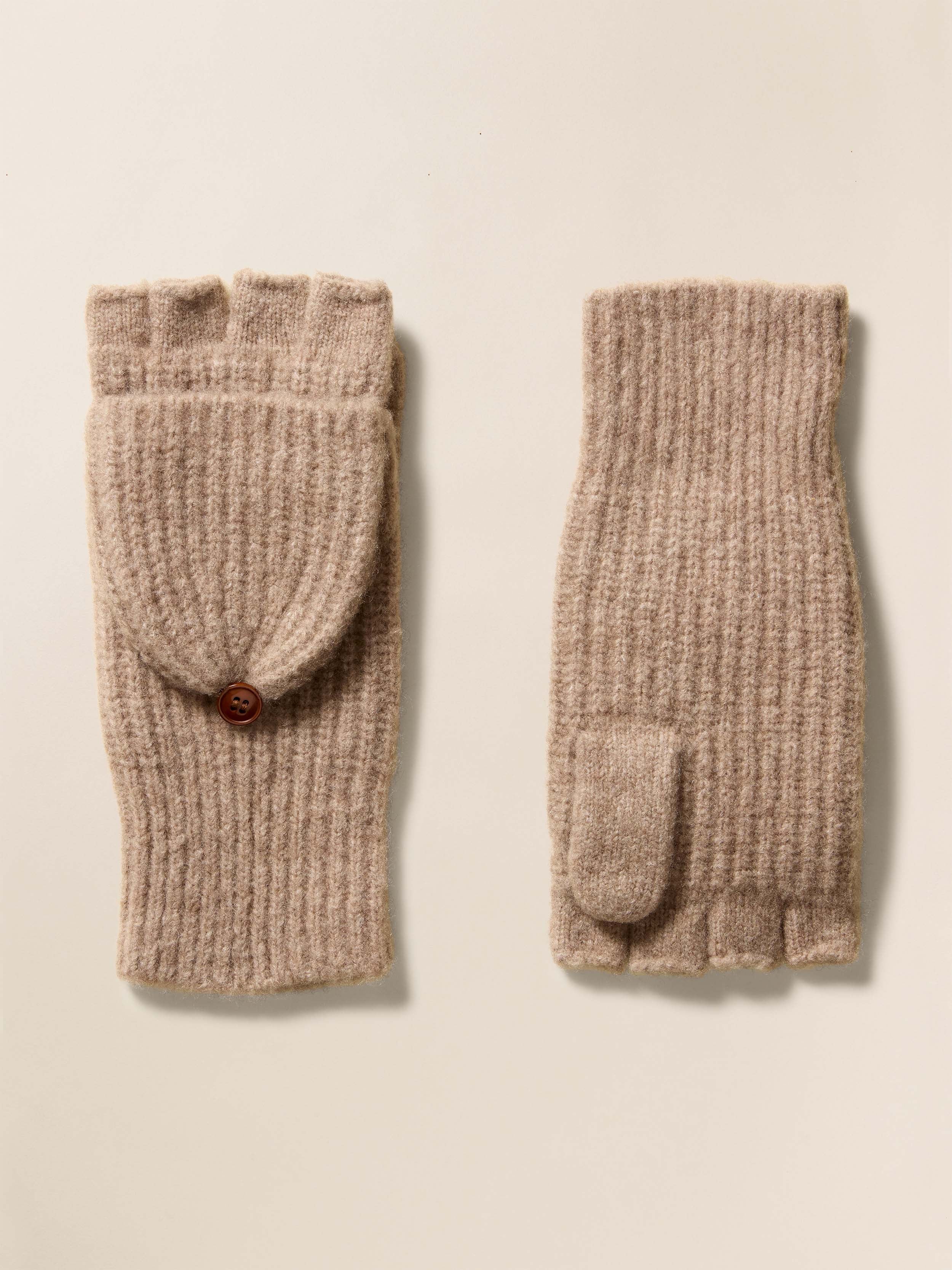 Alpaca Cozy Pop Top Mitten - Toffee | Faherty Brand