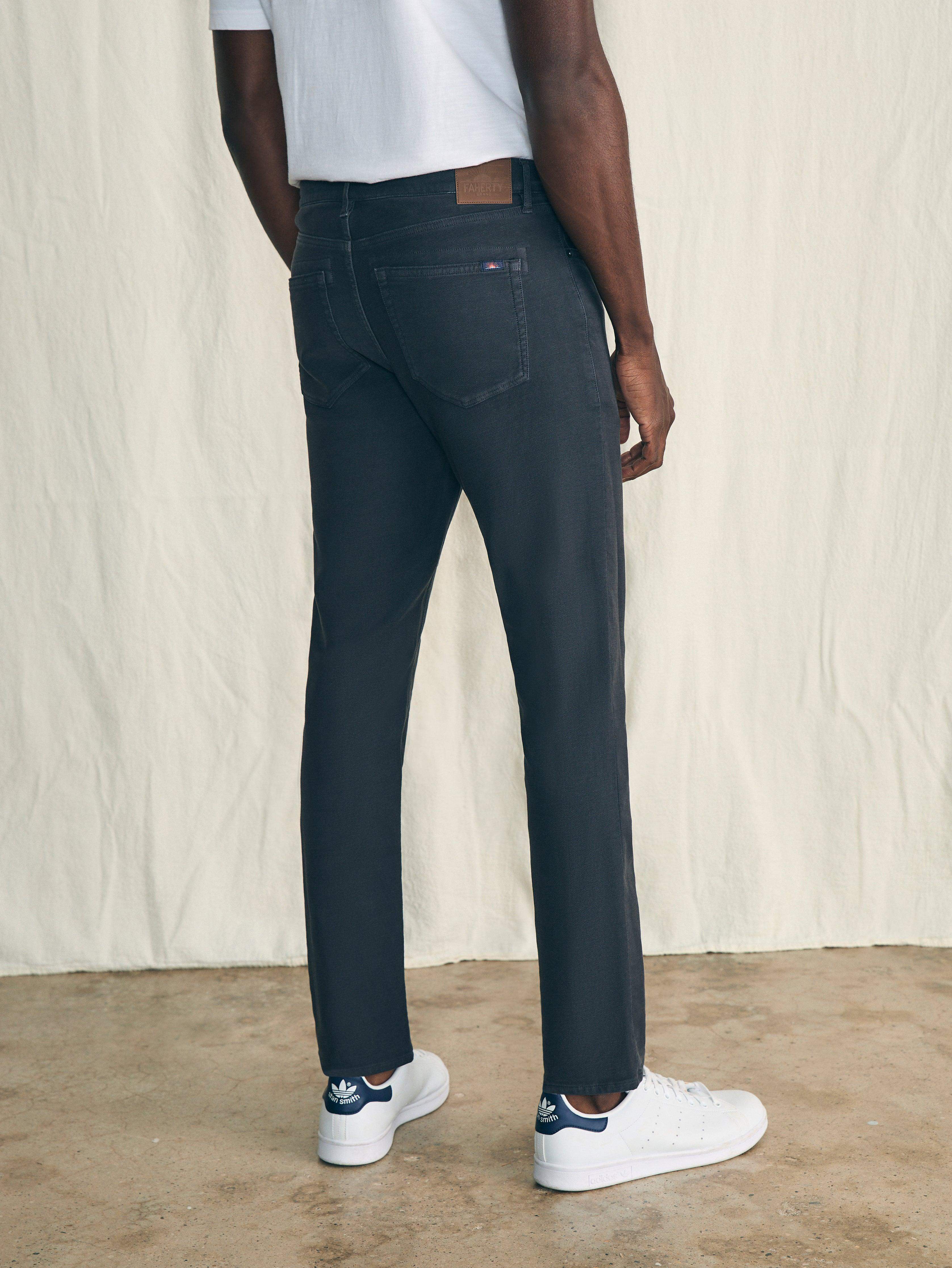 Stretch Terry 5-Pocket Pant - Onyx Black | Faherty Brand