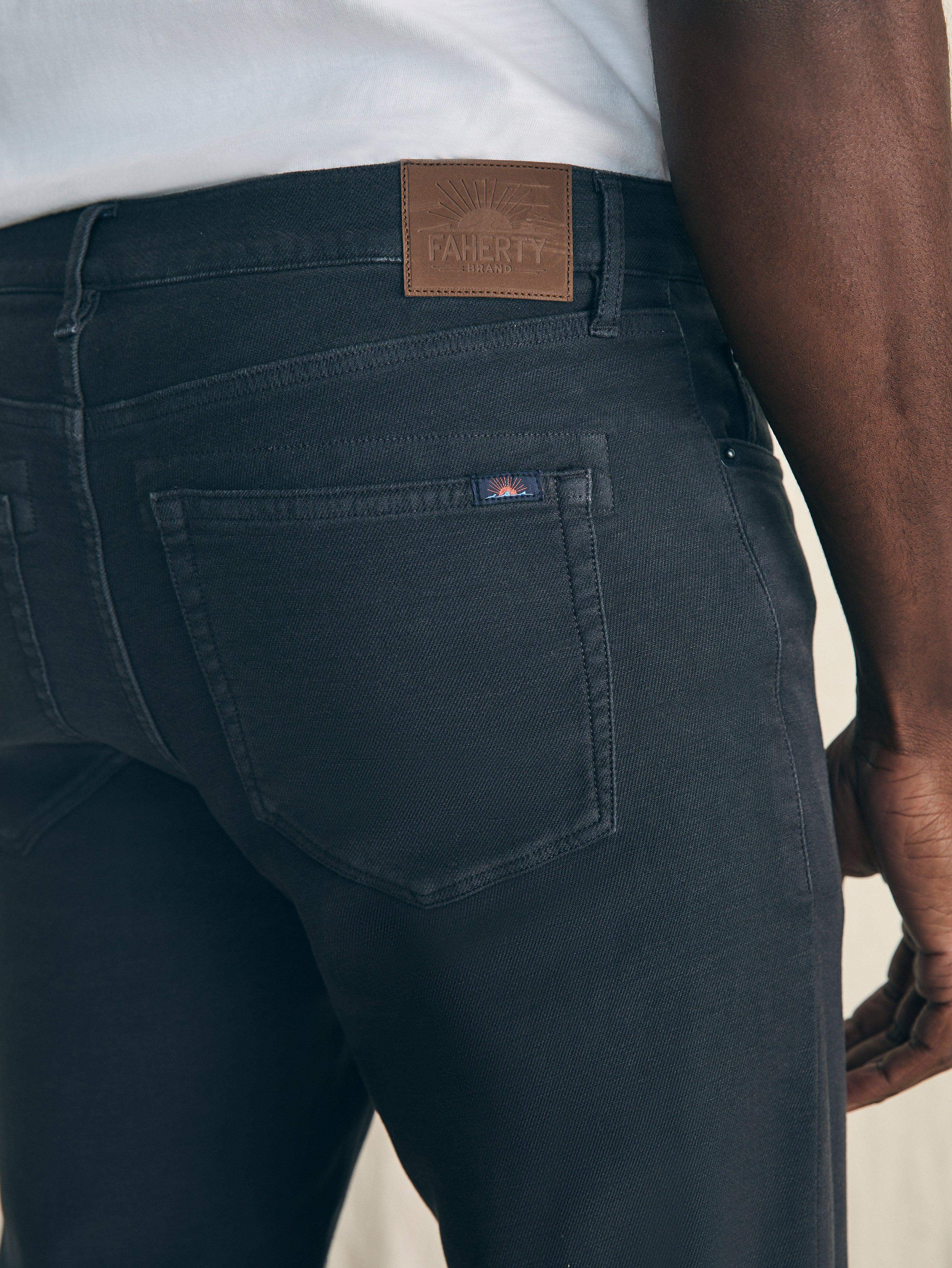 Stretch Terry 5-Pocket Pant - Onyx Black | Faherty Brand