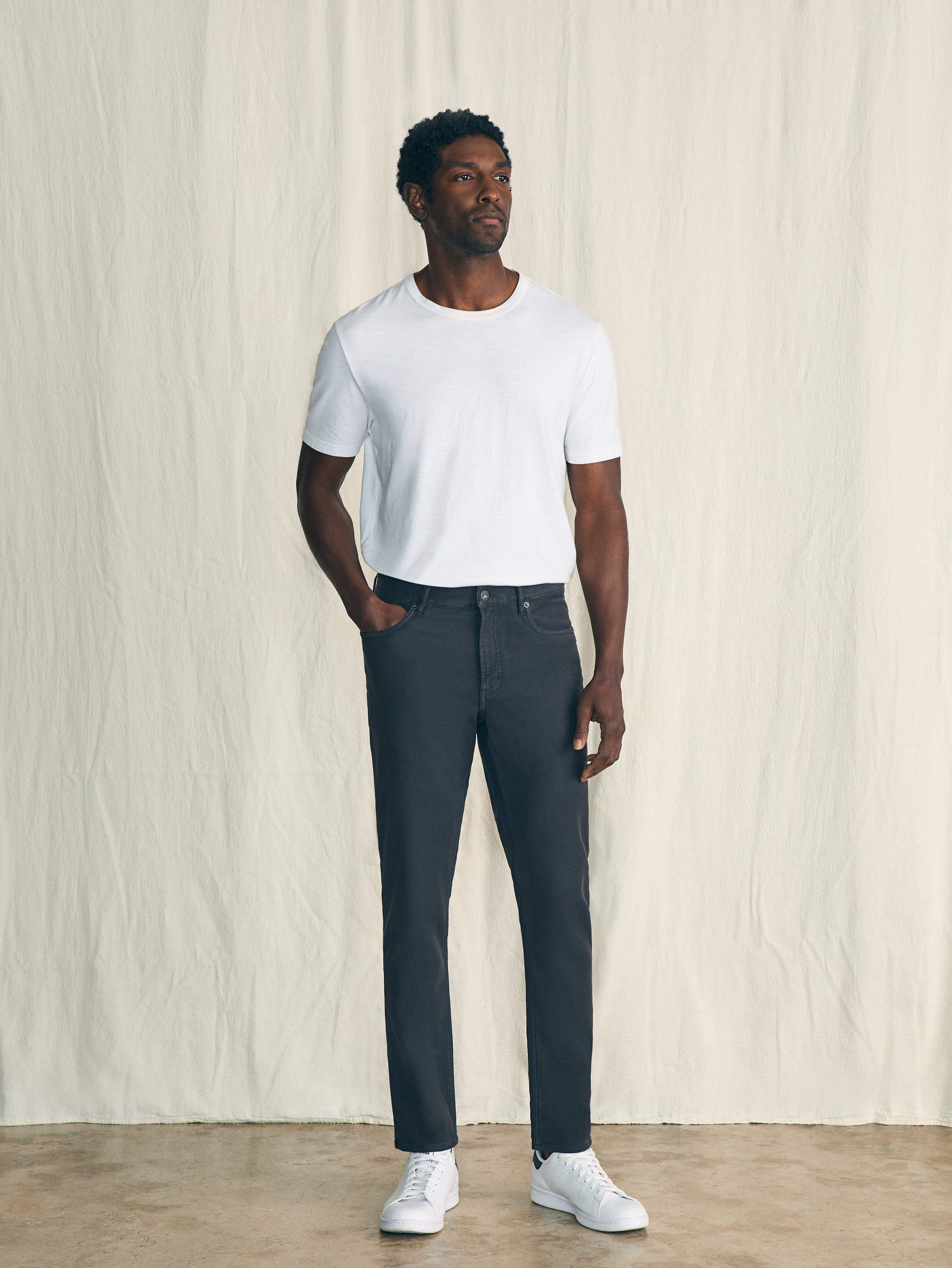 Stretch Terry 5-Pocket Pant - Onyx Black | Faherty Brand