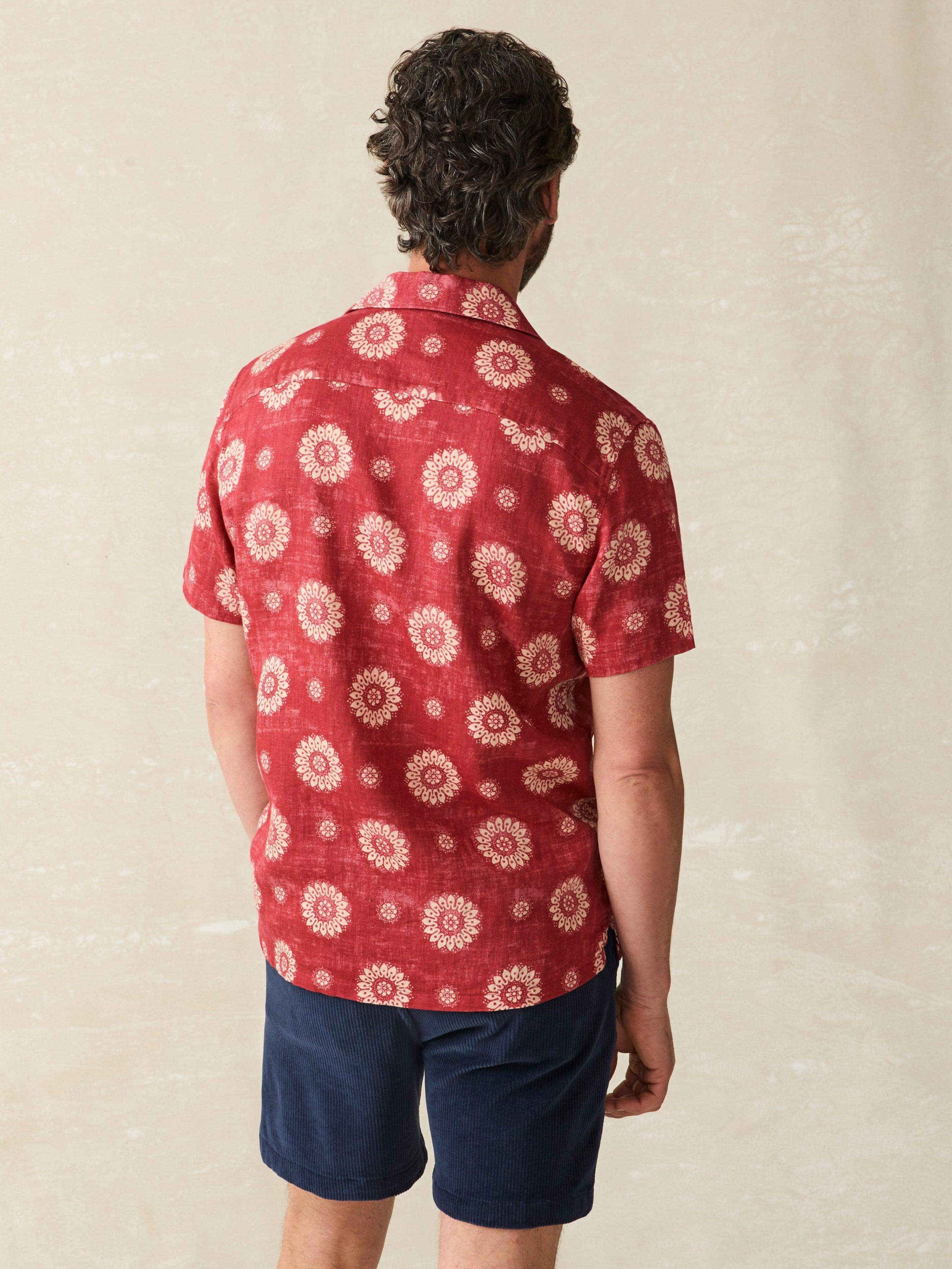 Short-Sleeve Hemp Blend Camp Shirt - Sun Blossom | Faherty Brand