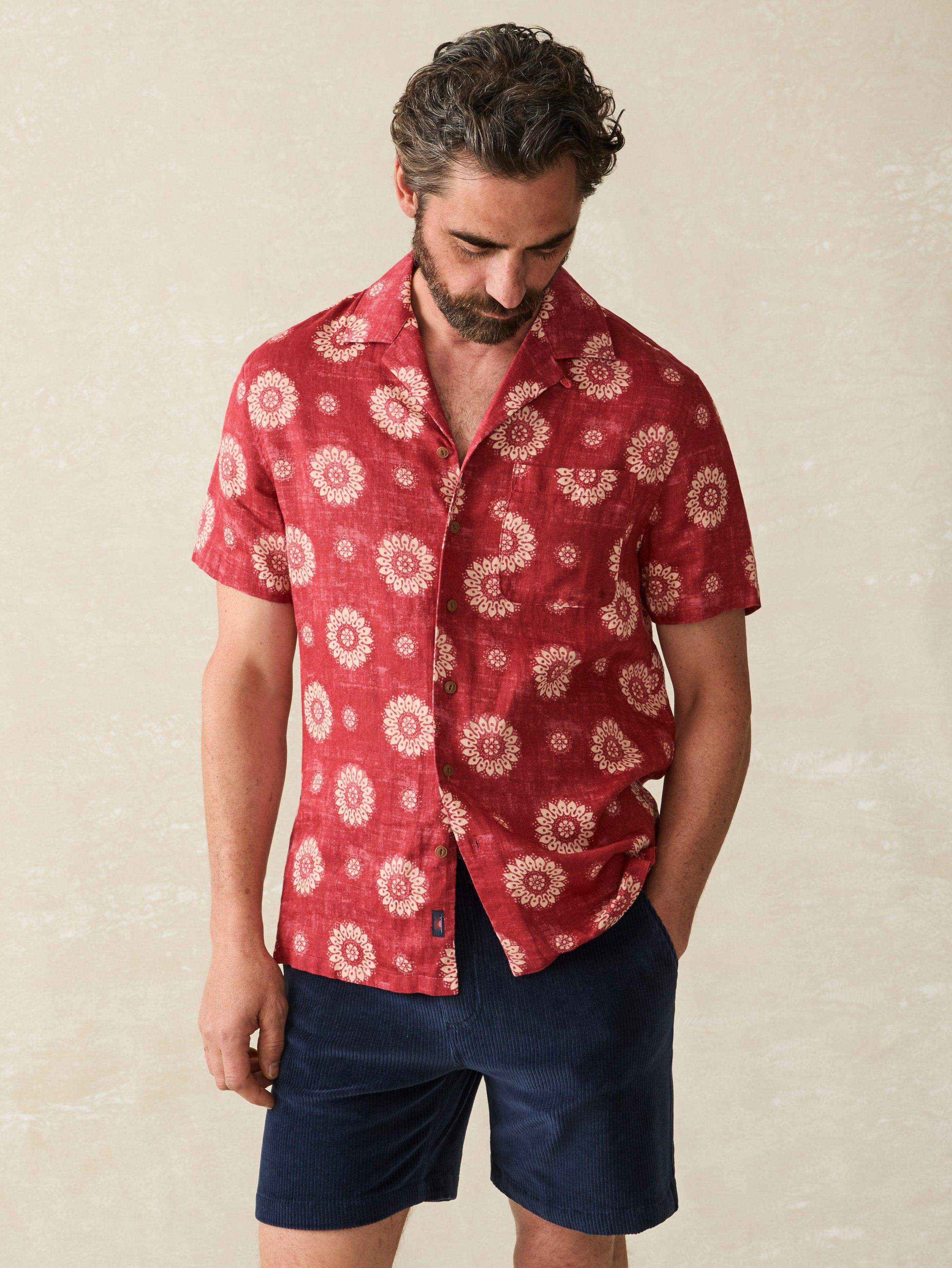 Short-Sleeve Hemp Blend Camp Shirt - Sun Blossom | Faherty Brand