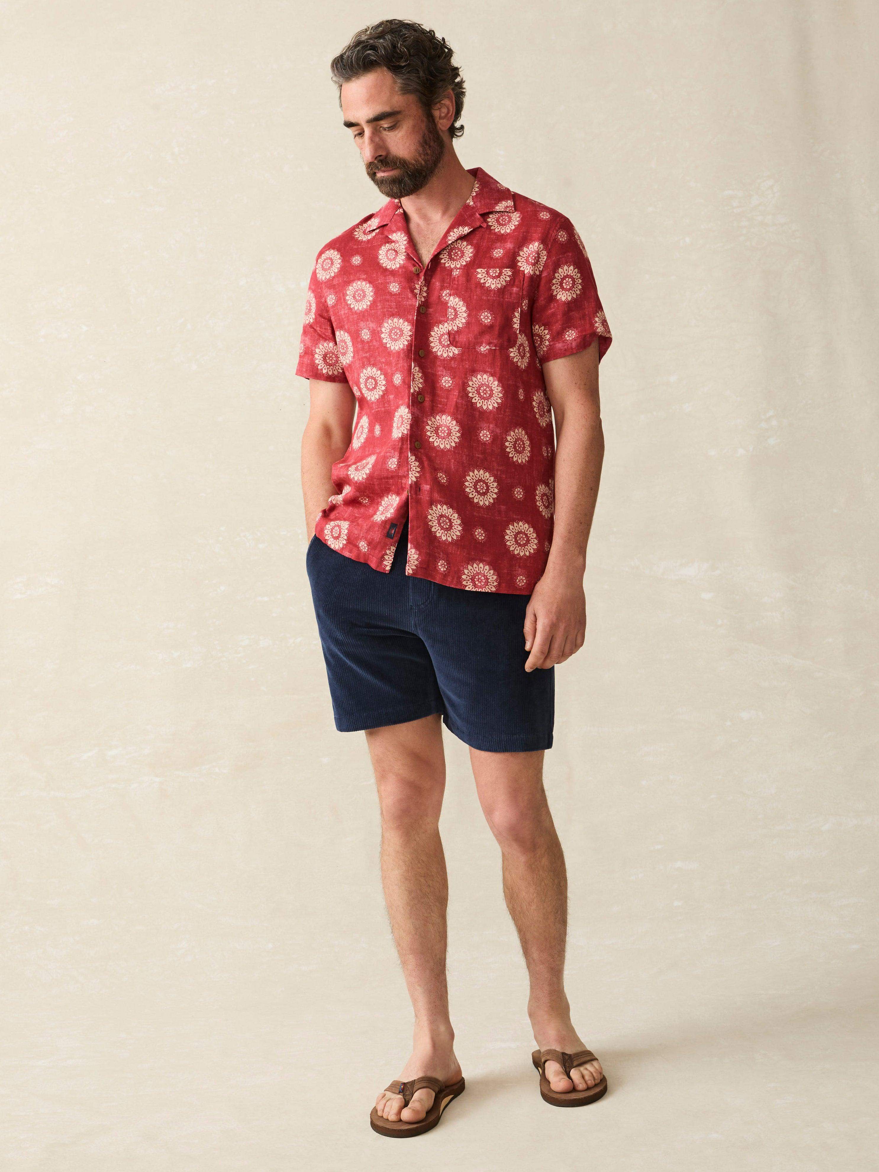 Short-Sleeve Hemp Blend Camp Shirt - Sun Blossom | Faherty Brand