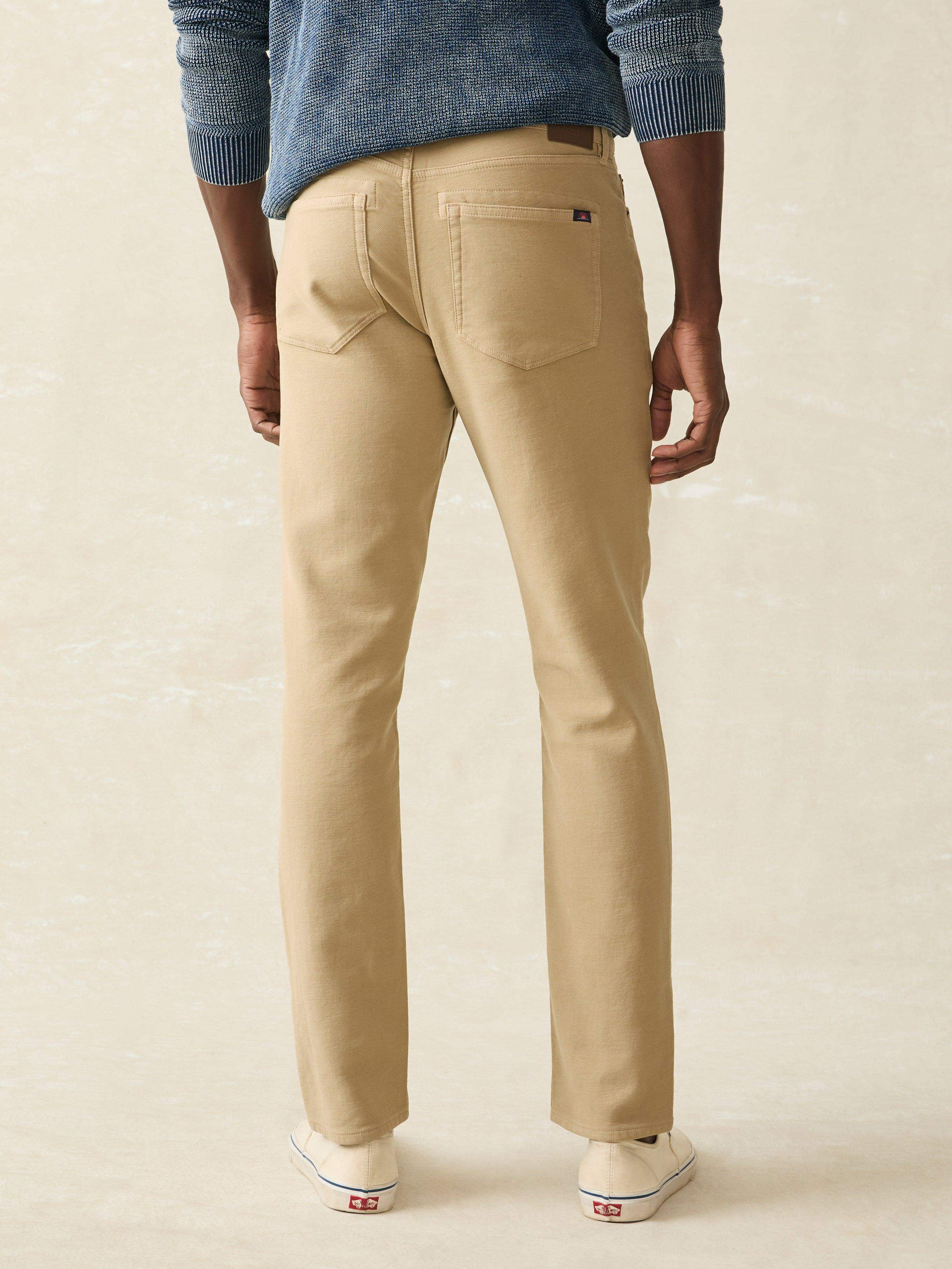 Stretch Terry 5-Pocket Pant - Desert Khaki | Faherty Brand