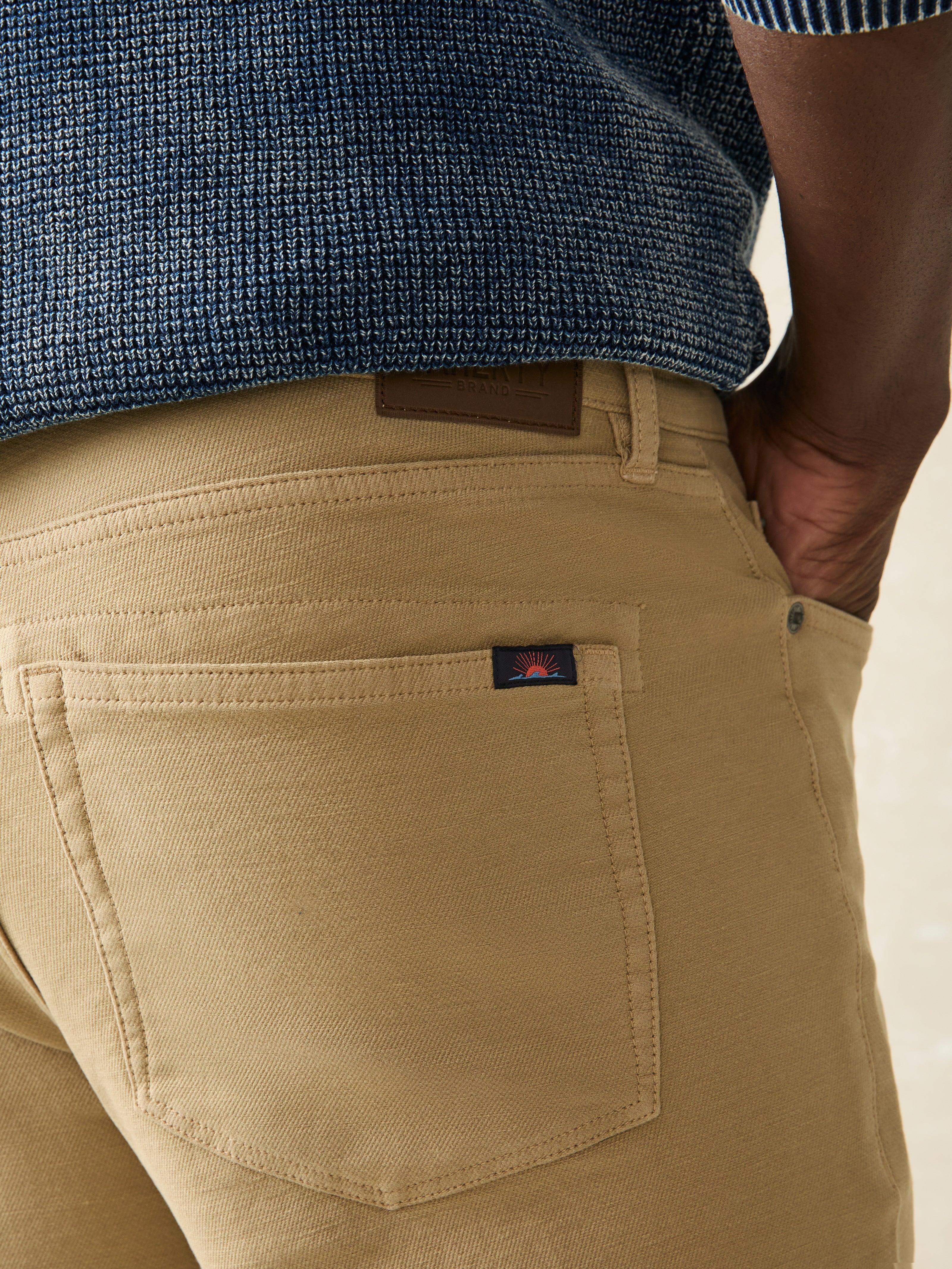 Stretch Terry 5-Pocket Pant - Desert Khaki | Faherty Brand