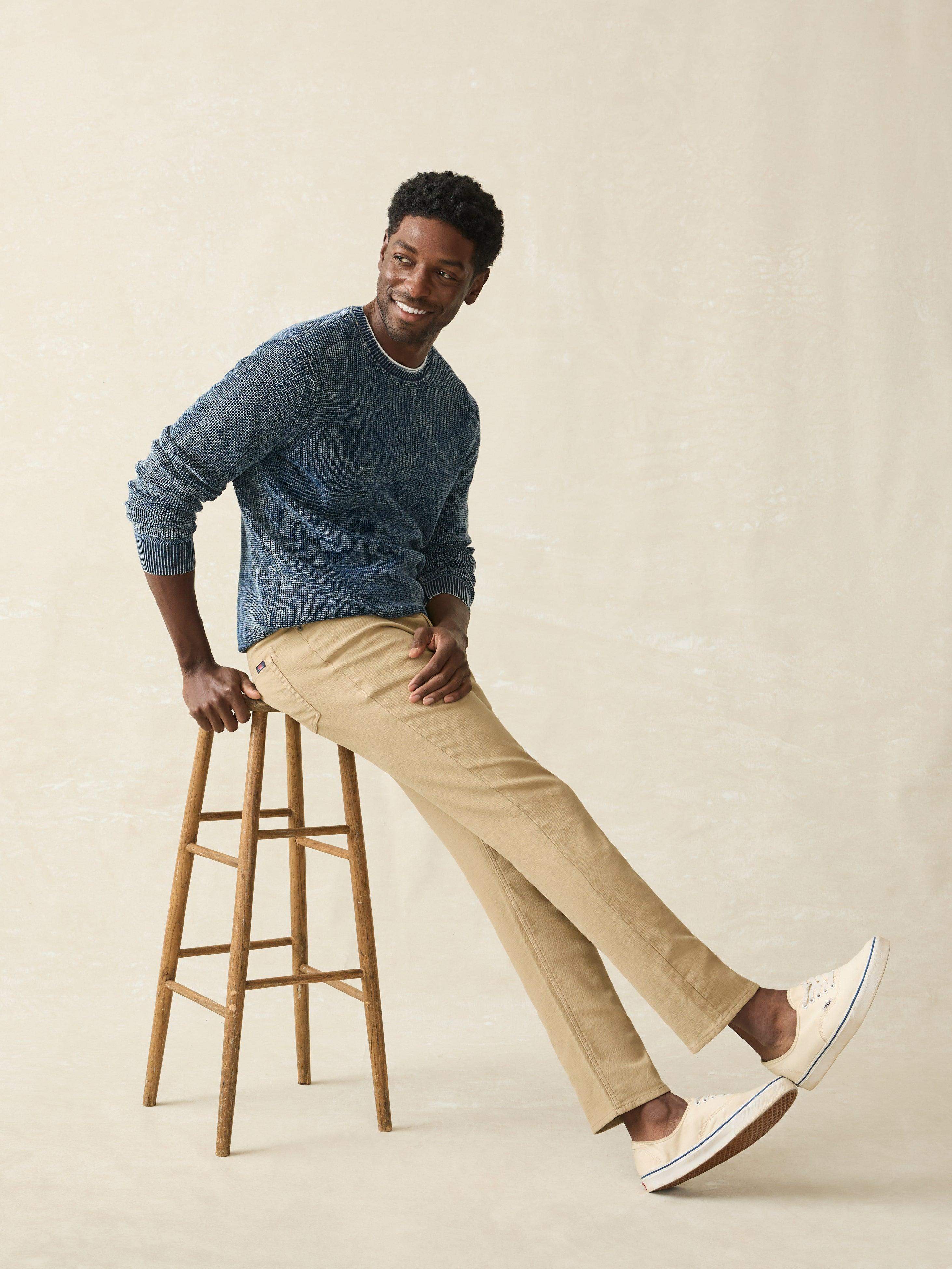 Stretch Terry 5-Pocket Pant - Desert Khaki | Faherty Brand