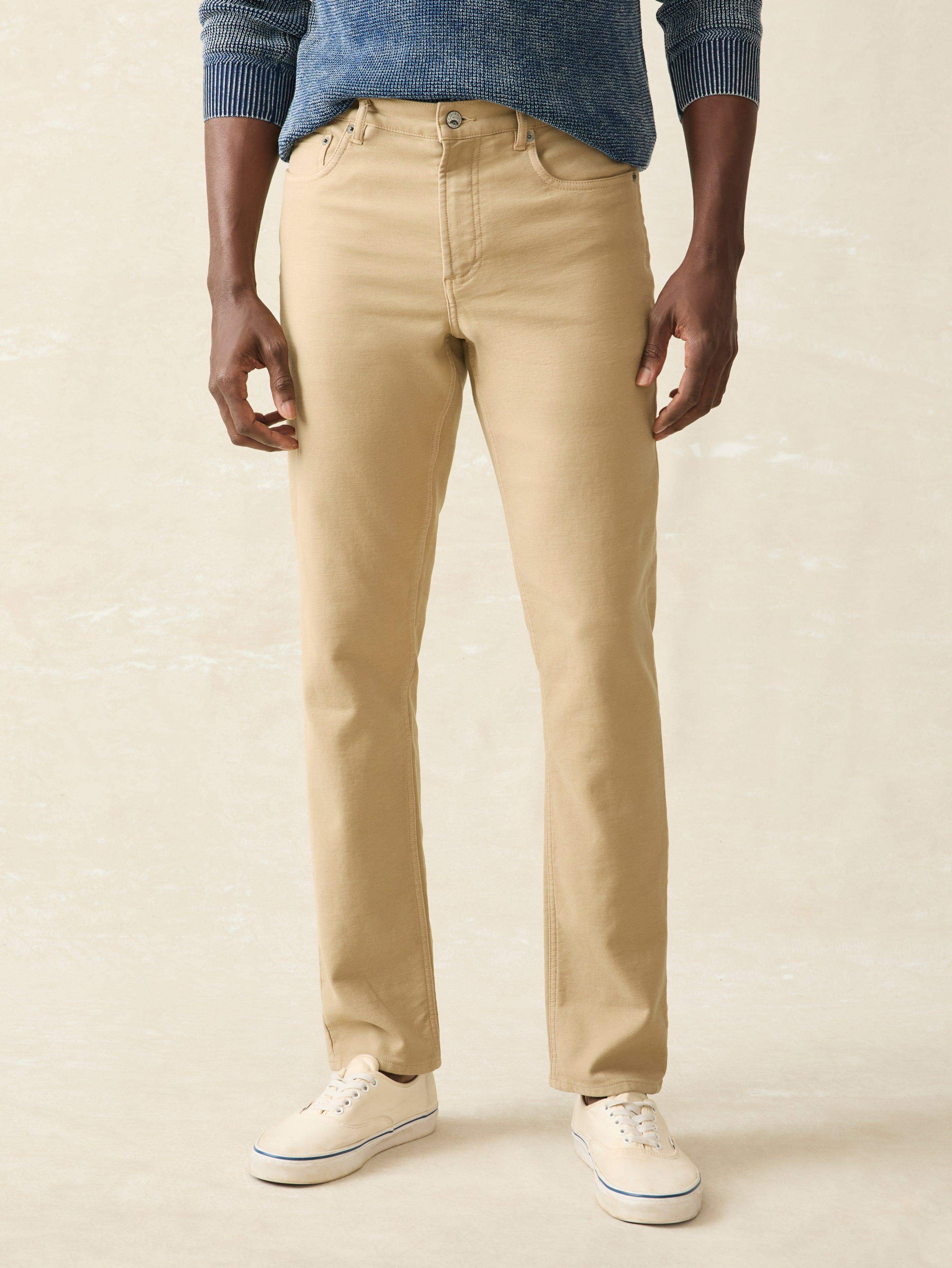 Stretch Terry 5-Pocket Pant - Desert Khaki | Faherty Brand