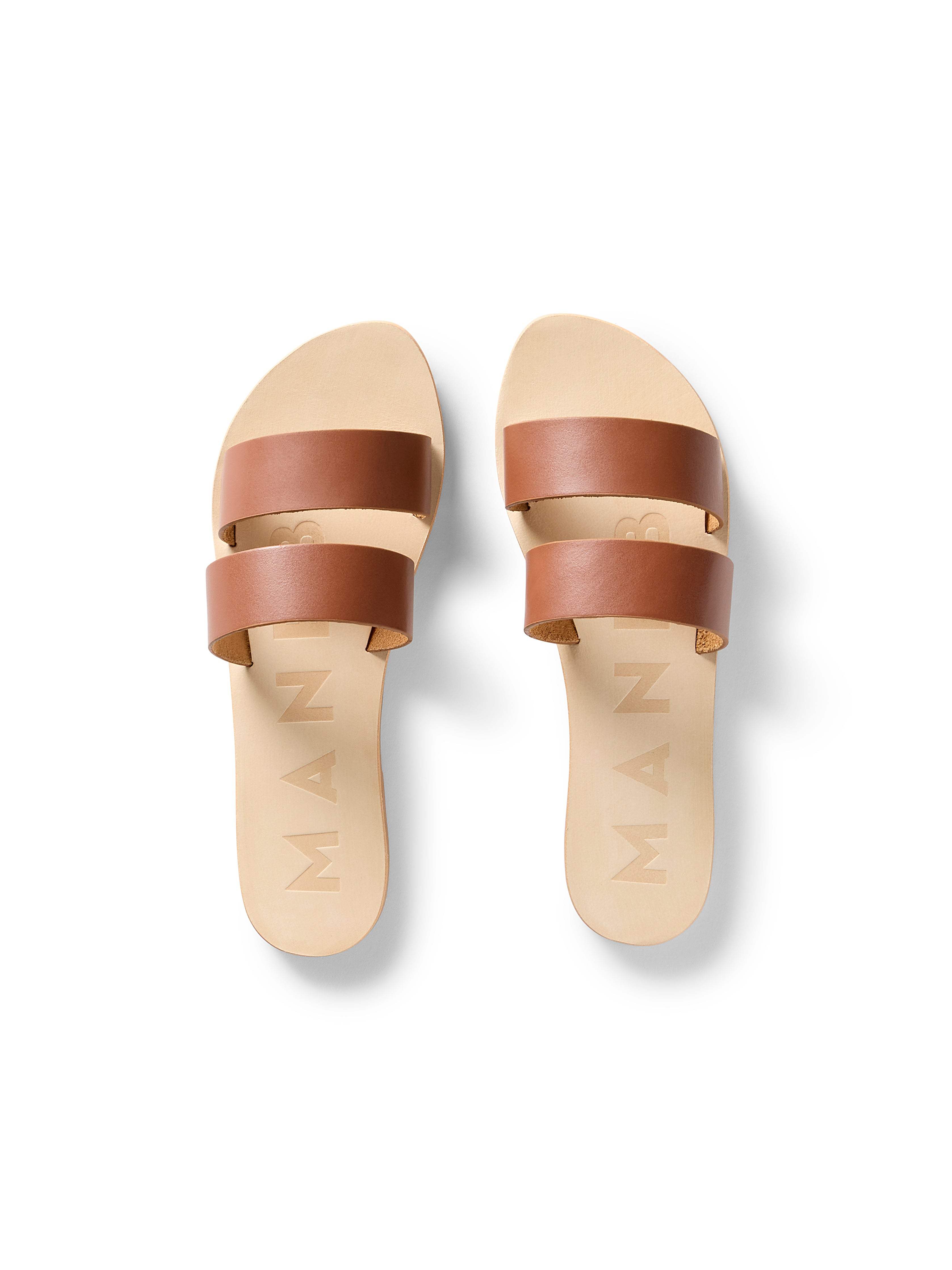 Manebi Leather Two Strap Sandal - Tan | Faherty Brand
