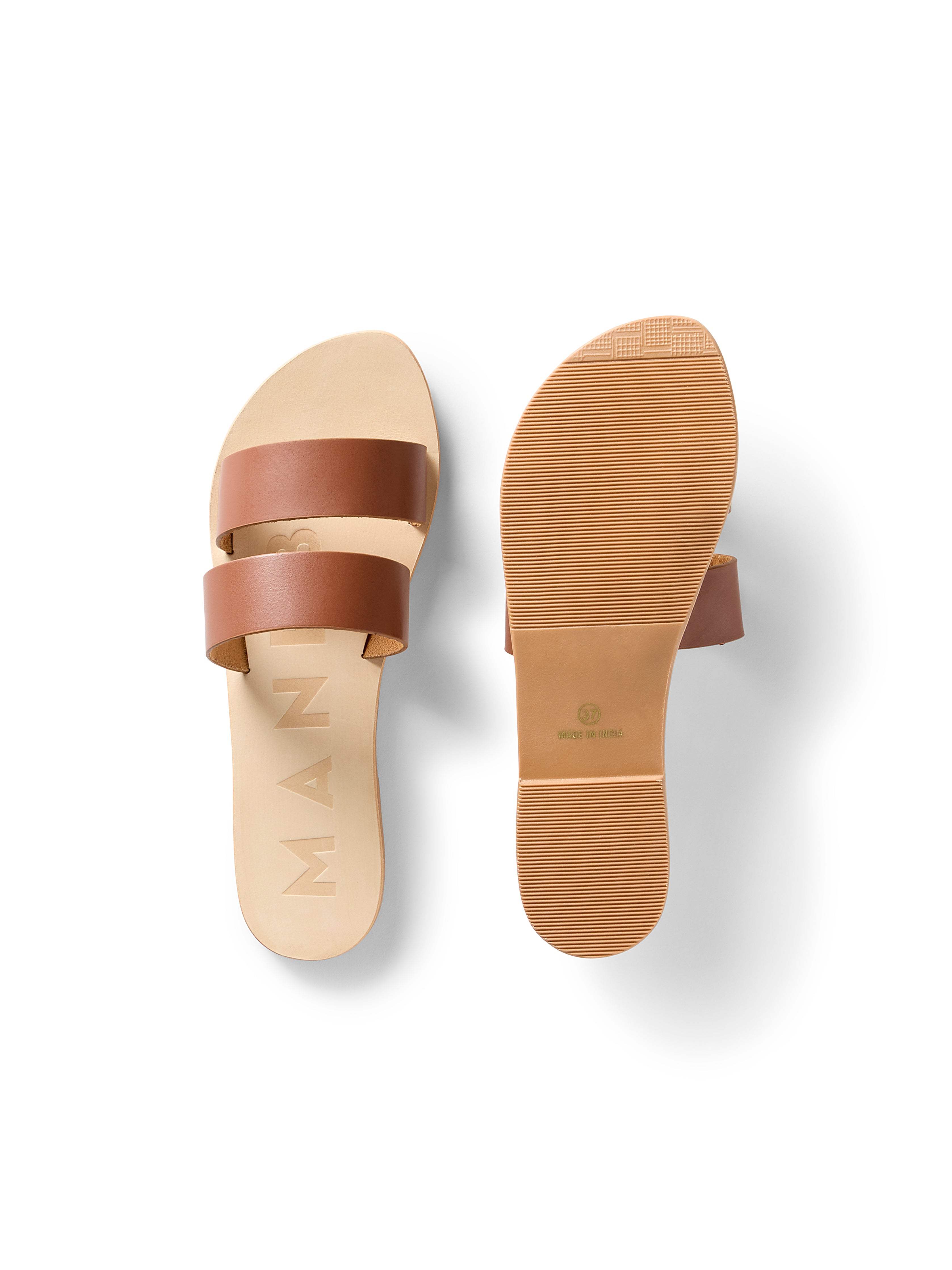 Manebi Leather Two Strap Sandal - Tan | Faherty Brand
