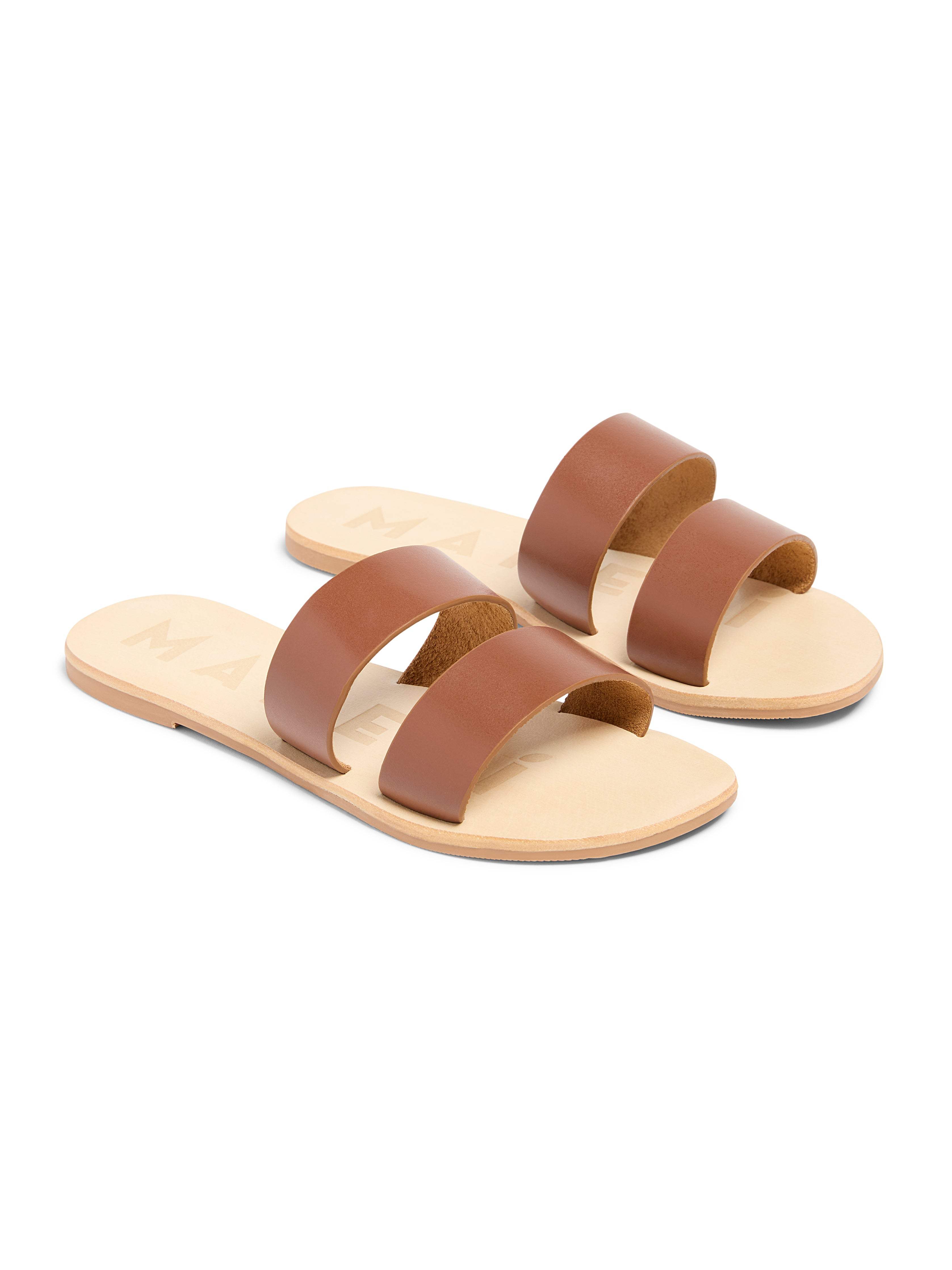 Manebi Leather Two Strap Sandal - Tan | Faherty Brand