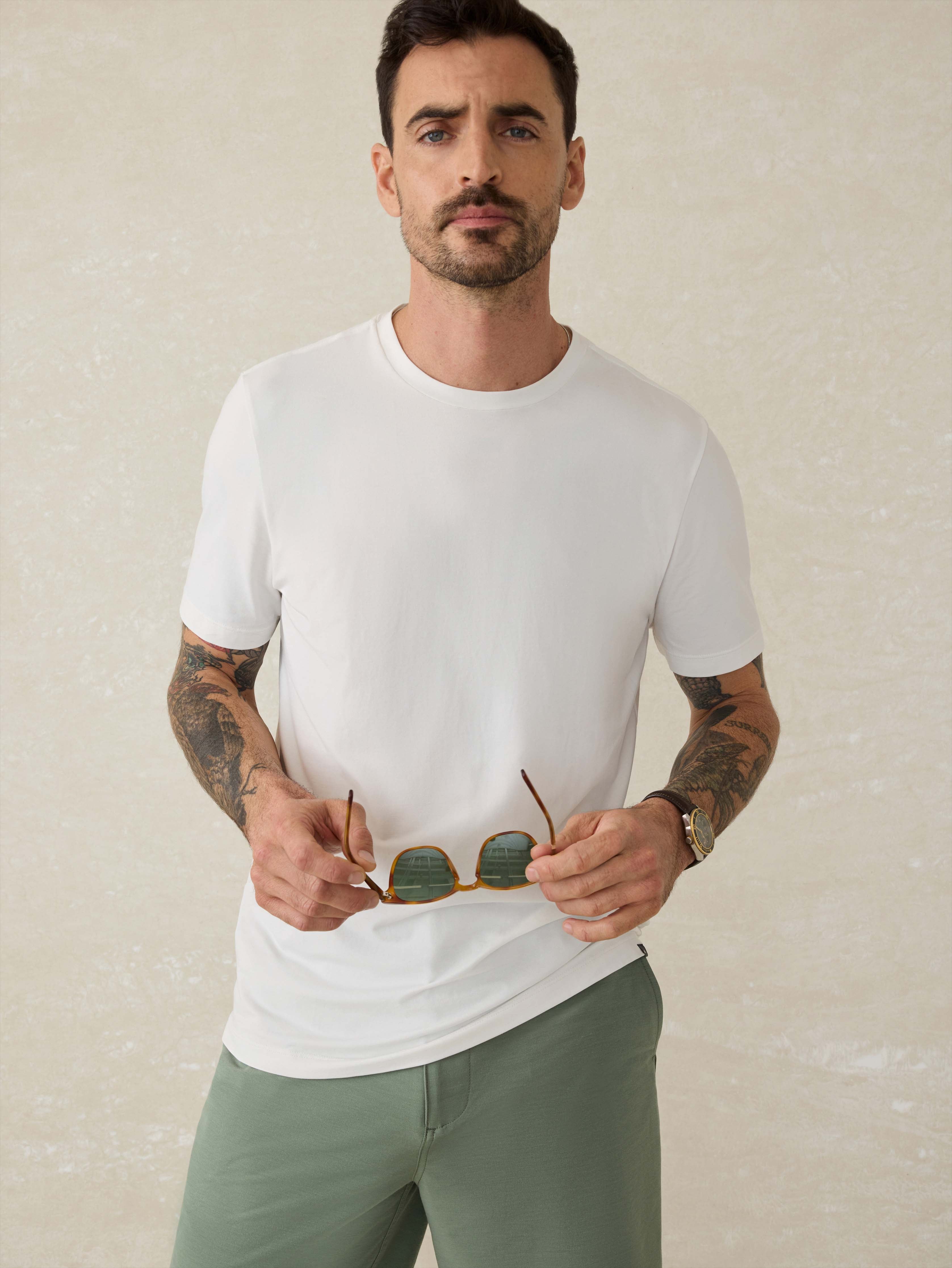 Short-Sleeve Movement™ T-shirt - Pure White | Faherty Brand