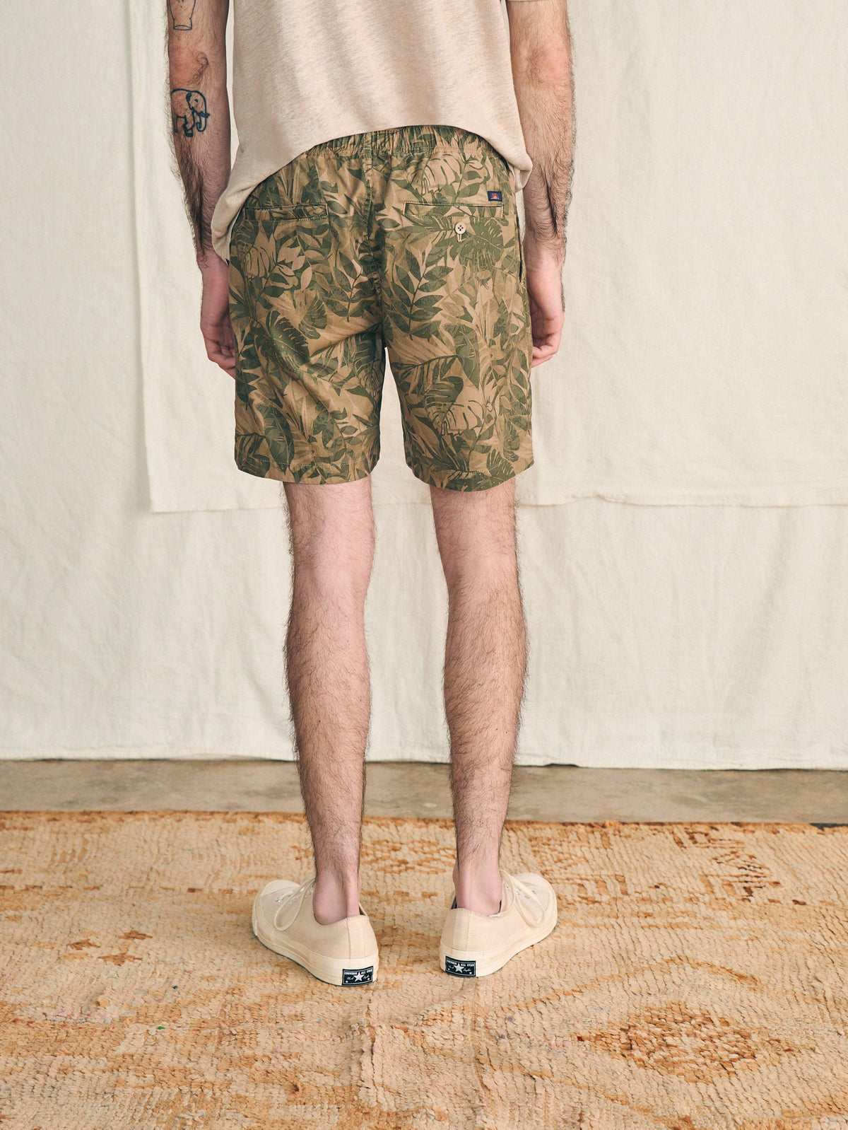 Essential Drawstring Short - Olive Jungle Tropical, image 6 of 6