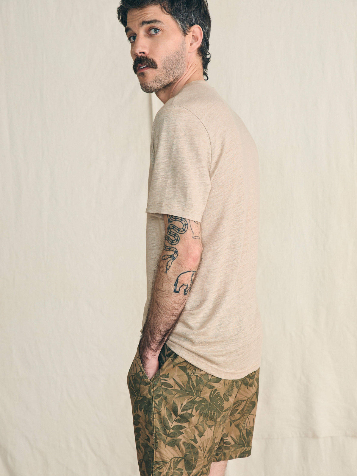 Essential Drawstring Short - Olive Jungle Tropical, image 2 of 6