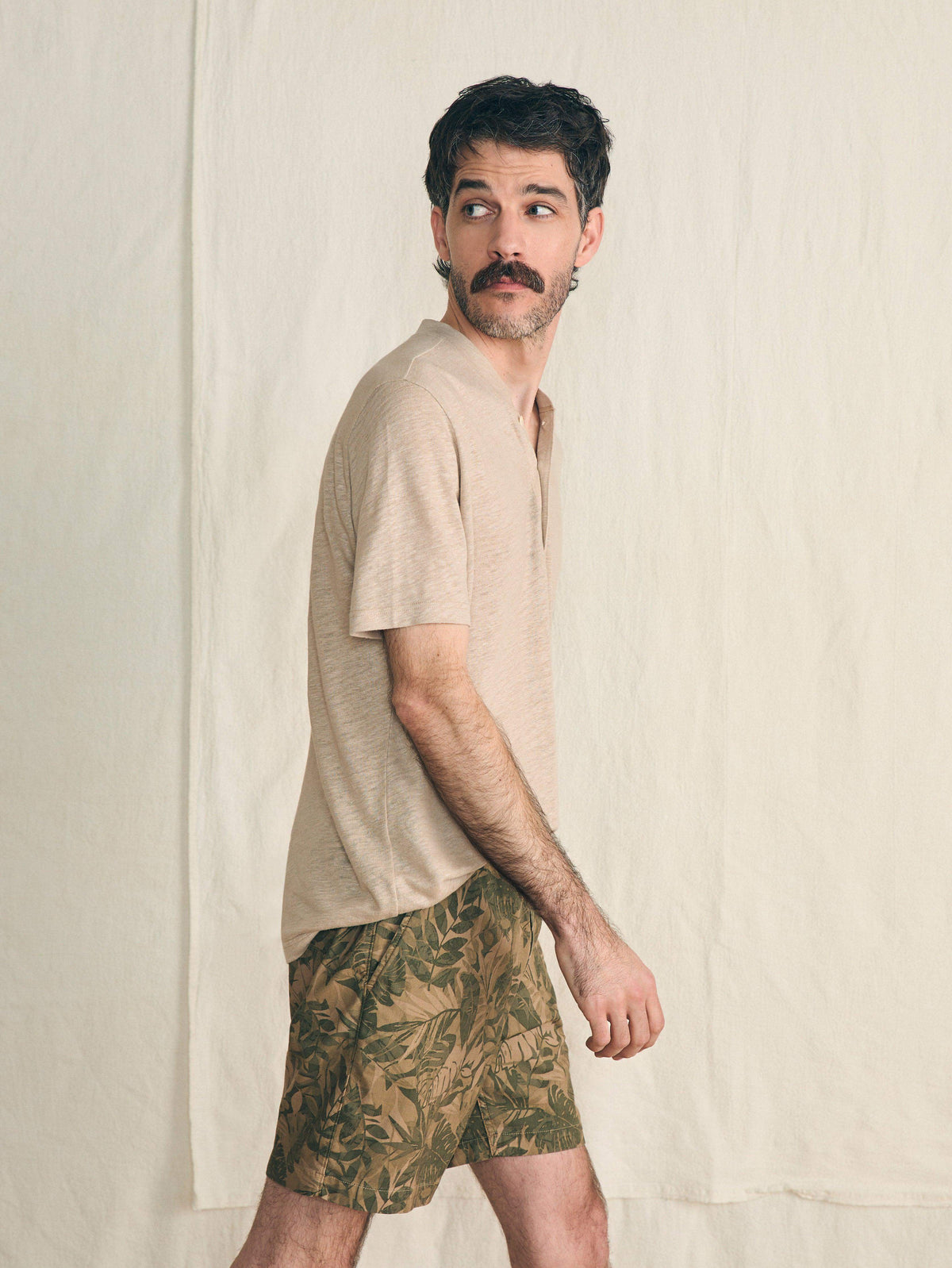 Essential Drawstring Short - Olive Jungle Tropical, image 4 of 6