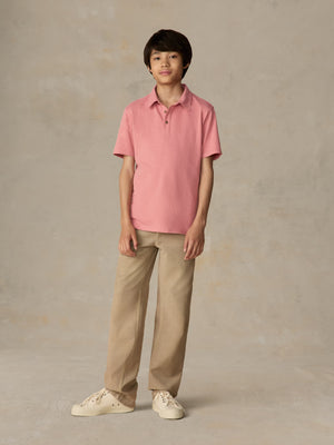 Big Kids Sunwashed T-Shirt Polo - Faded Flag