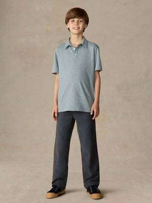 Big Kids Sunwashed Striped T-Shirt Polo - Mountain Wind Stripe